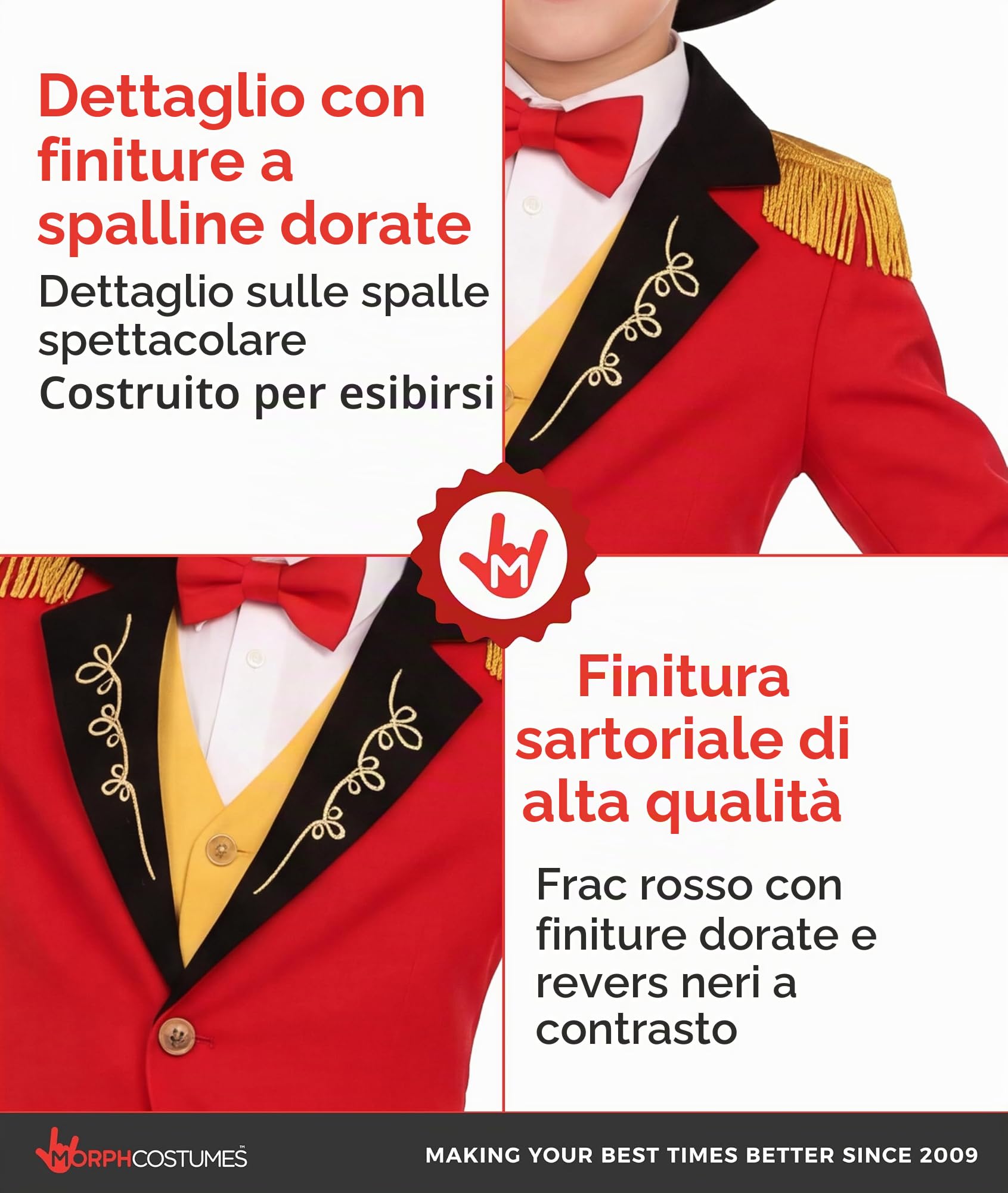 Fun Shack Costume Domatore Circo Bambino, Costume Circo, Costume Carnevale Bambino, Vestito Carnevale Bambino