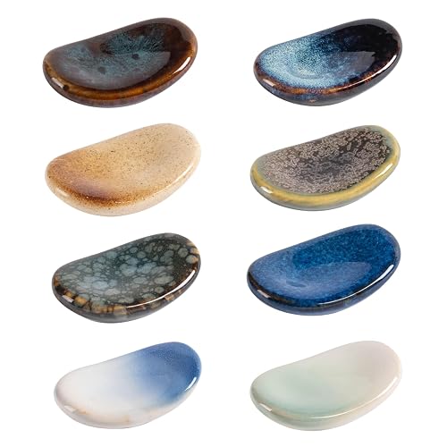 STE-CER Ceramic Chopsticks Holder Set of 8 Multicolour