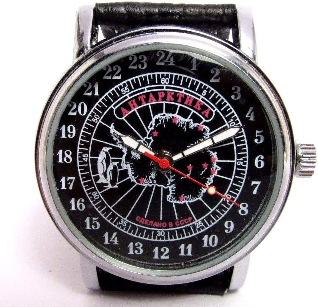 RAKETA POJAR ANTARCTIC Russian Military WristWatch 24hours