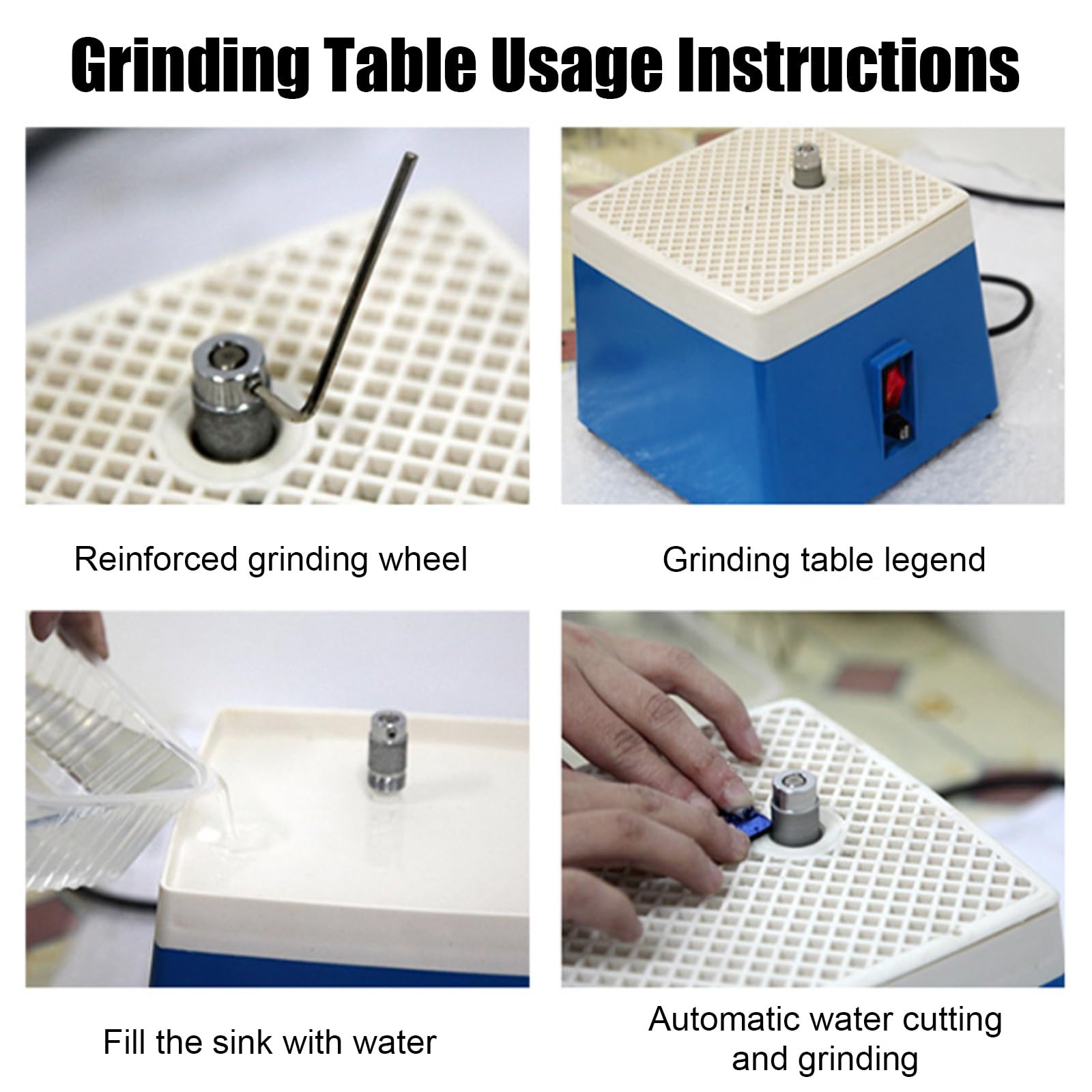 Amoladora de vidrio 4200 R/min Máquina de pulir vidrieras, molino portátil con broca de diamante, 65 W para vidrio y cerámica suministro automático de agua (con placa)