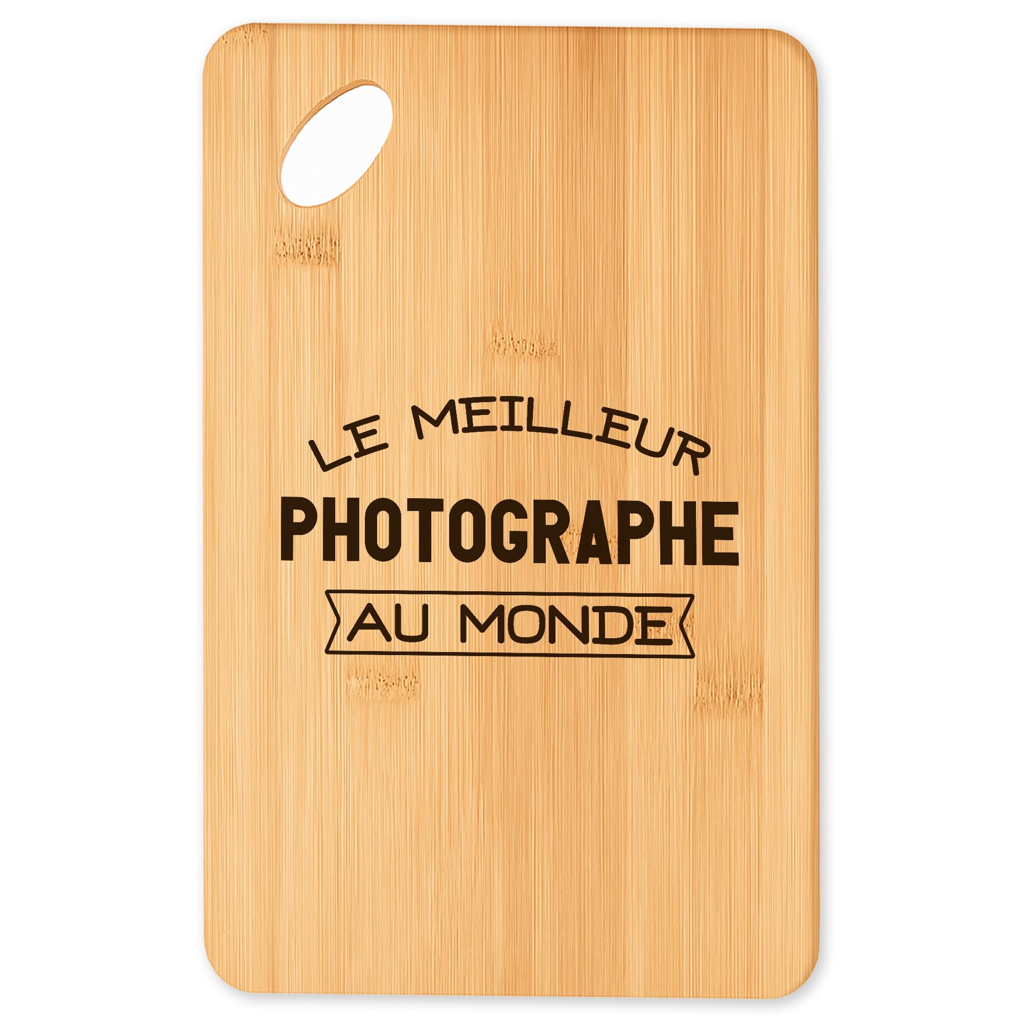 Cadeau original cuisine photographe planche en bambou