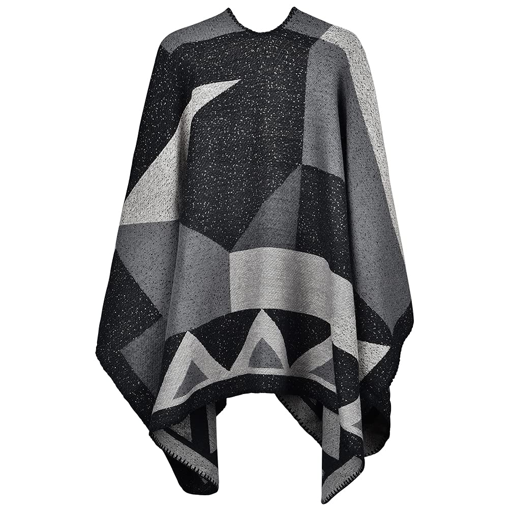 OOPOR Poncho Tejer Invierno de Mujer - Chal Lana Tela Escocesa Grande Bata Cardigan Acogedor Fular Crochet Capa Suave para Ropa Boda Jersey Mantón Casa Navidad Festival Disfraz ​Otoño Regalo 9 Color