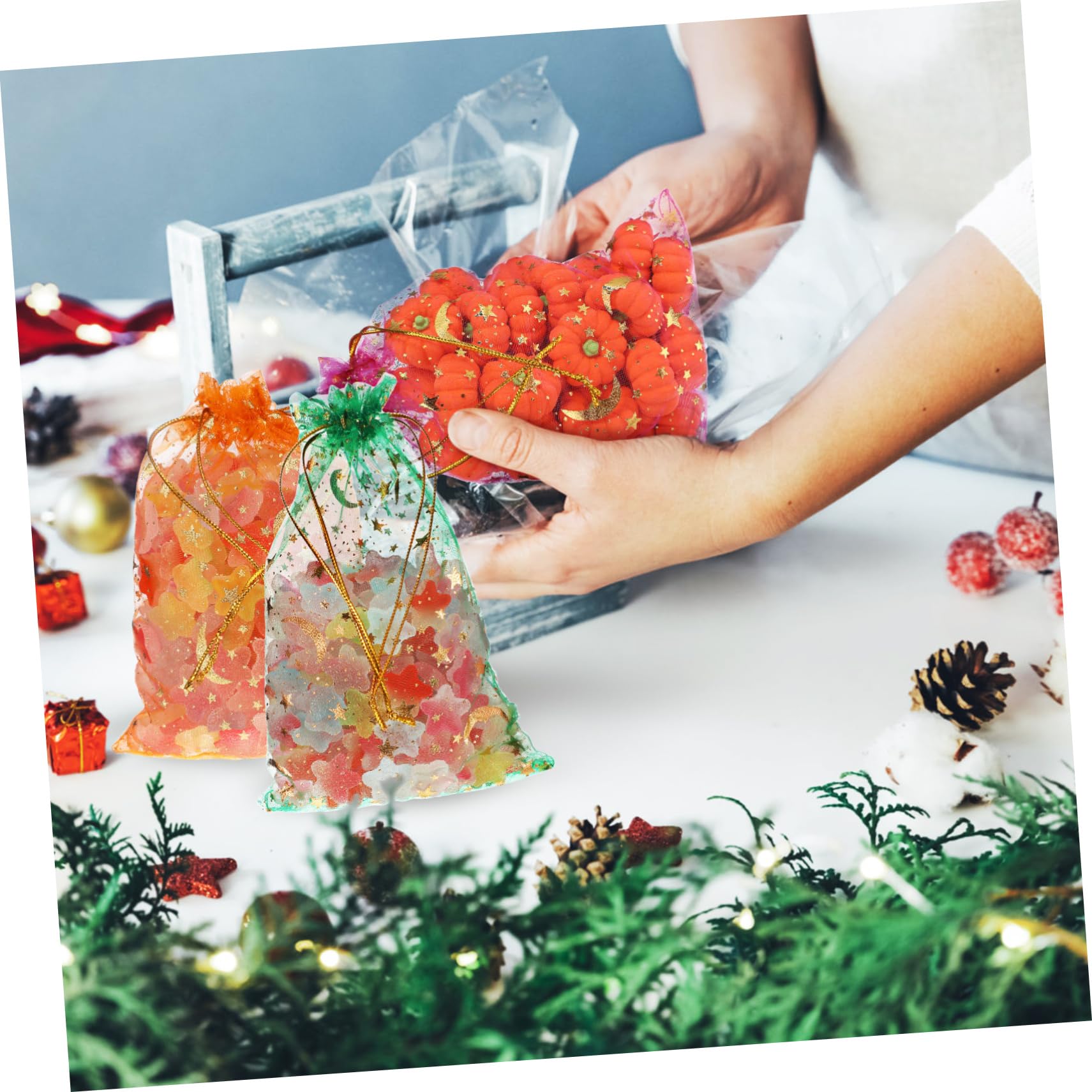 Beavorty 300 Stk Xingyue Mullbeutel Süßigkeitenbeutel Geschenktüten organza bags bonbontüten geschenketüten geschenkbeutel säckchen kleine Organzasäckchen Organzabeutel mit Kordelzug