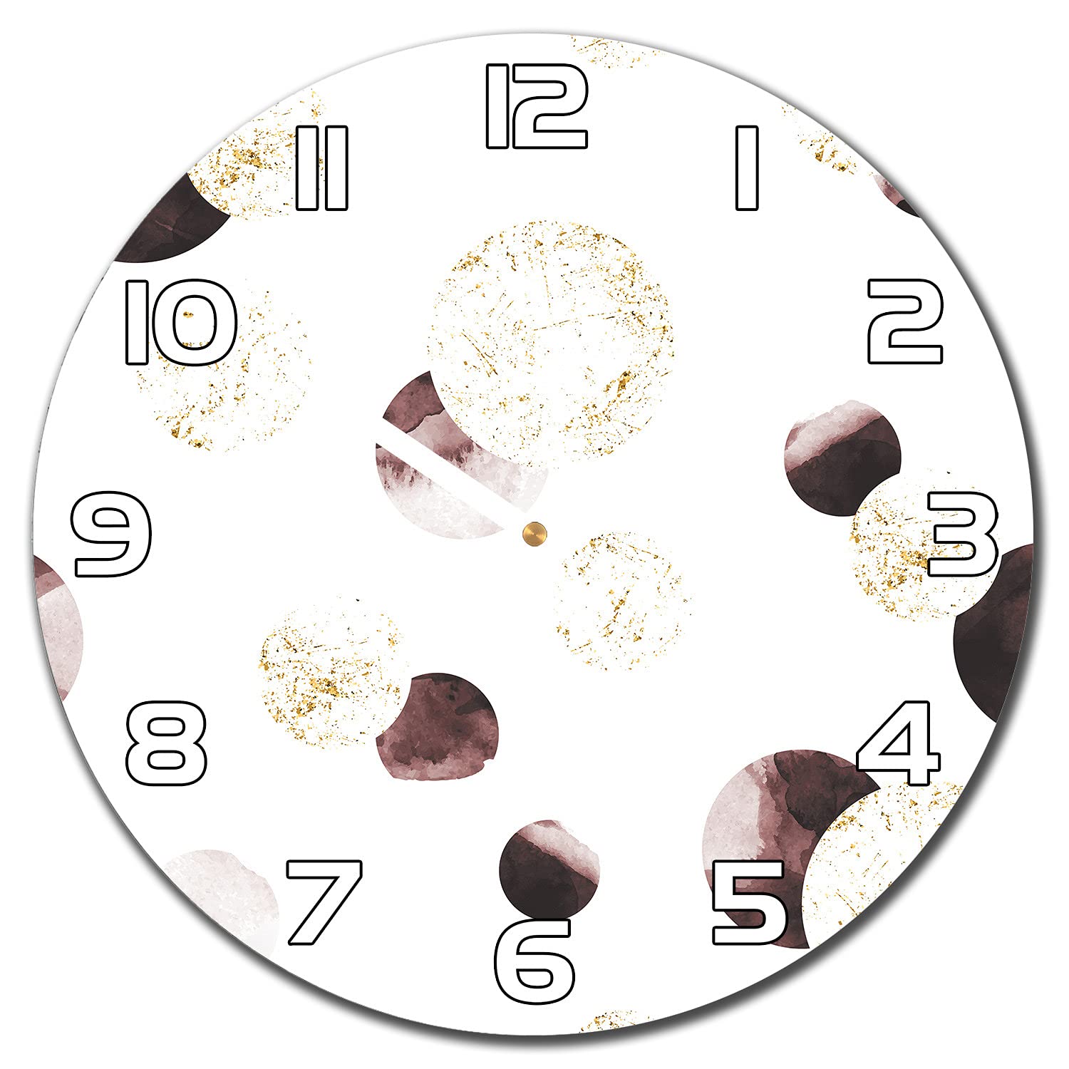 Horloge en verre de sécurité de 30 cm au design raffiné de roues géométriques