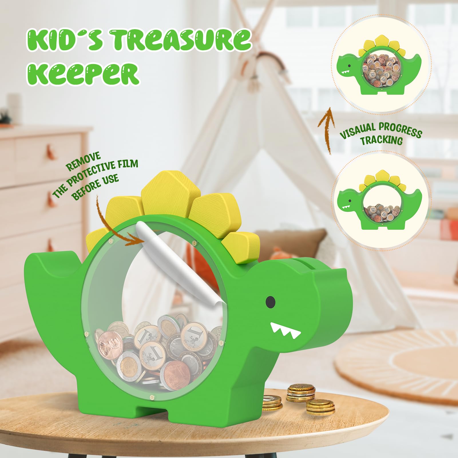 Houten dinosaurus, Dino speelgoed, Waldorf hout dino, doen alsof spelen