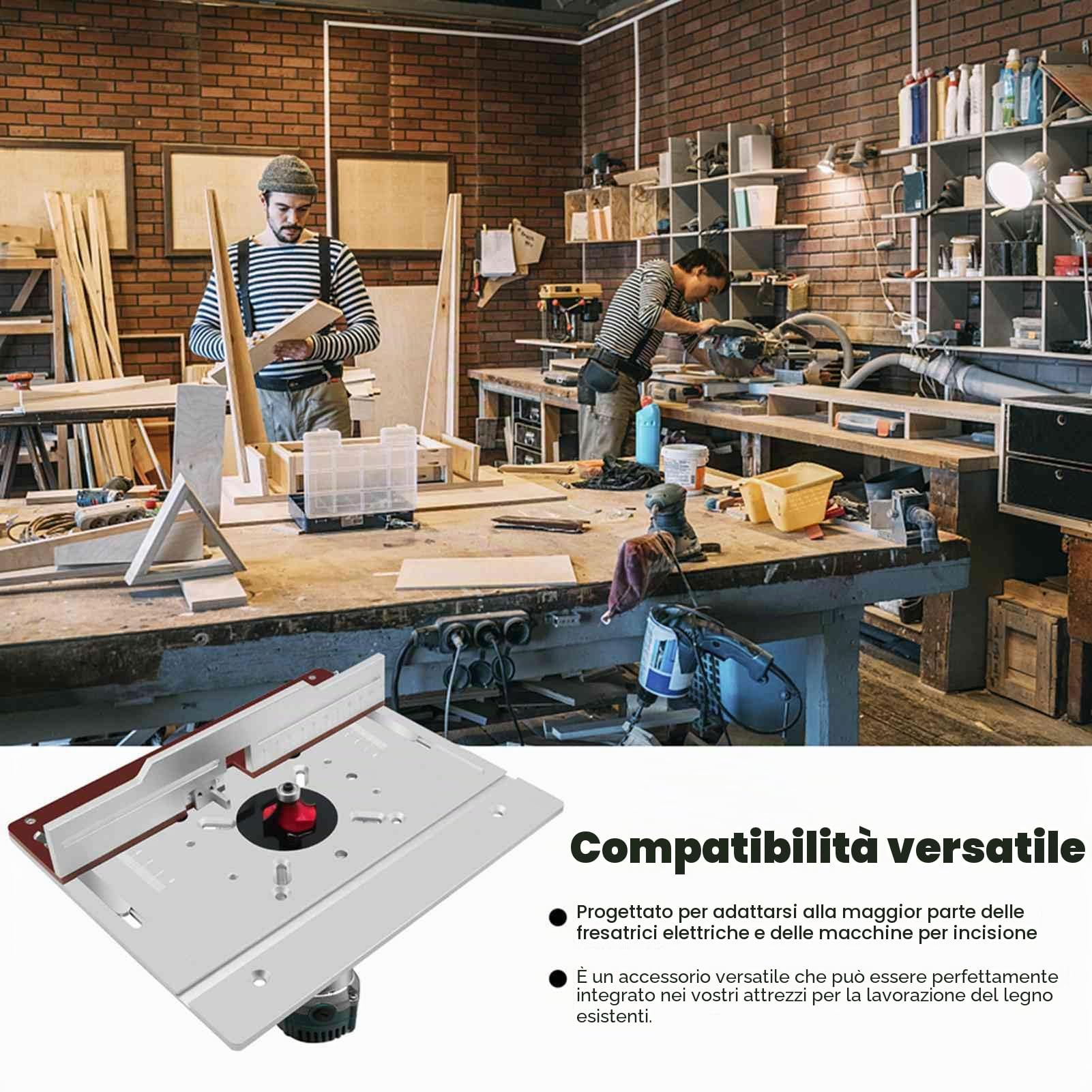 Piastra Base della Fresatrice, Piastre di Inserimento della Tavola della Fresatrice Piastra di Montaggio della Tavola della Fresatrice per la Lavorazione del Legno Multifunzione