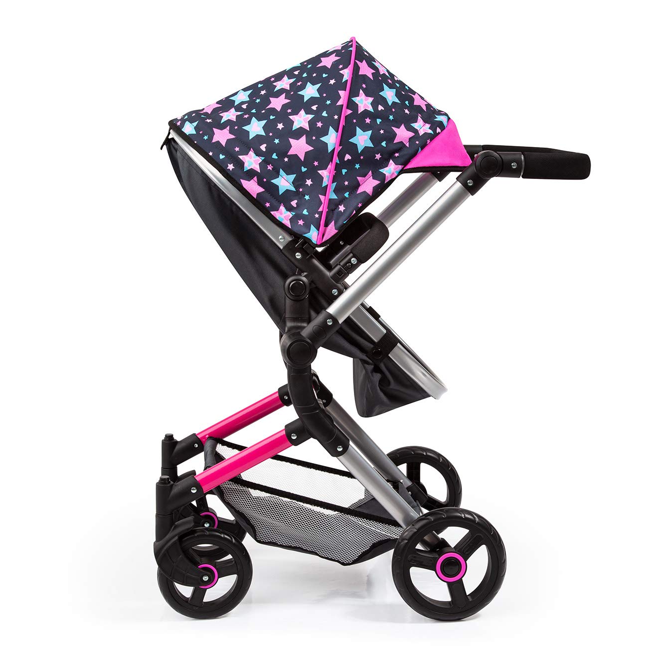 Bayer Design- Cochecito de Muñecas Neo Vario Combolso Cambiador, Convertible, Plegable, Color Rosa, Negro Comhada (18406Aa) | plegable, ajustable