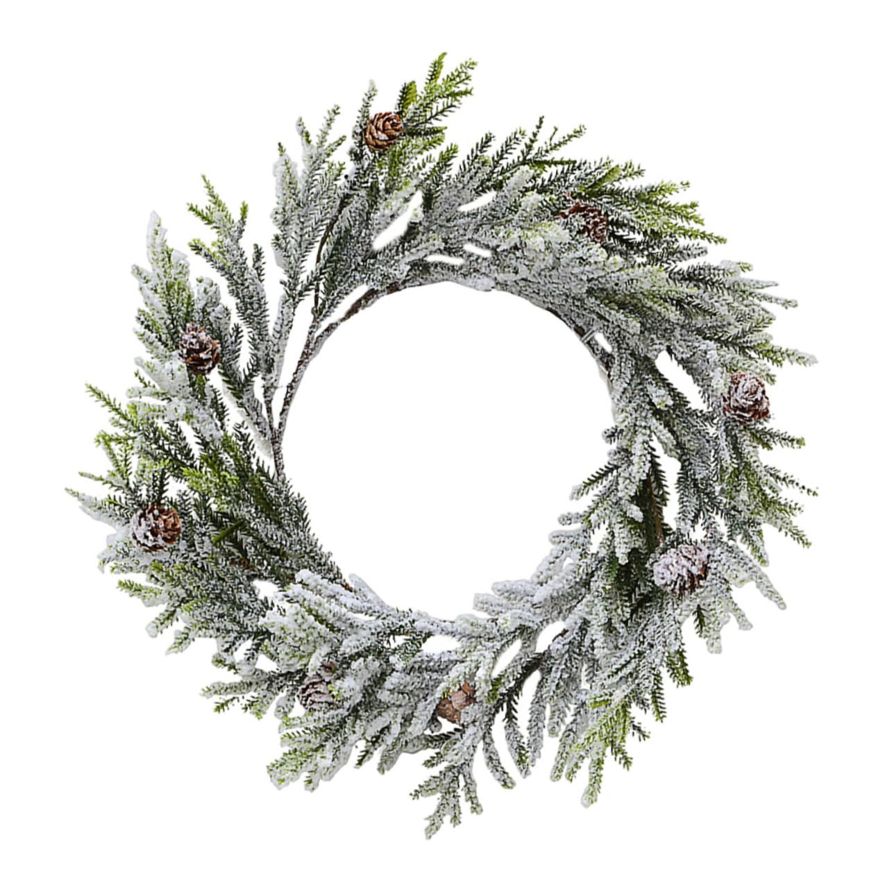 Alipis Couronne de Noël avec Pendentif Pomme de Pin Guirlande de Porte Décoration Festive à Suspendre Décoration de Fête Intérieure et Extérieure