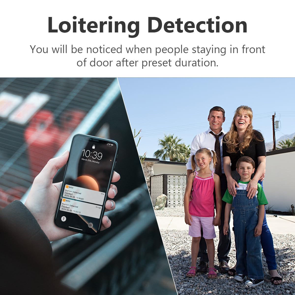 Imou Video Doorbell Set 30°Pan Lens Doorbell Camera Wireless Human Detection Two-way Talk Doorbell Motion Sensor con suoneria Impermeabile, durata della batteria 120 giorni