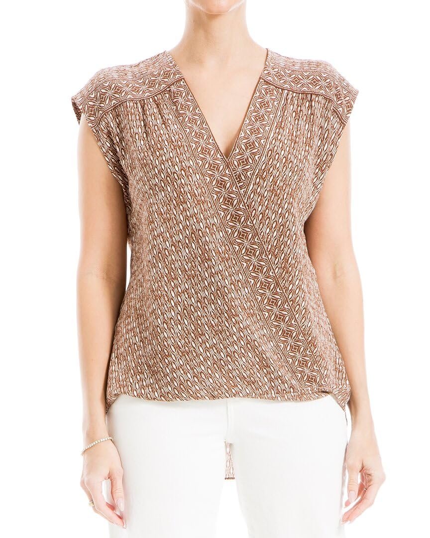 Max StudioTexture Crepe Shirttail Wrap Top