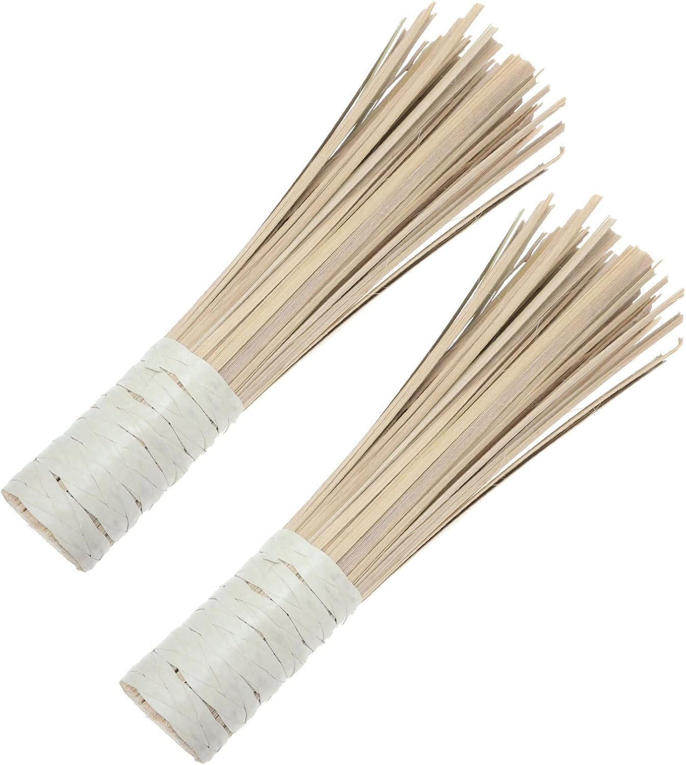 Wok Cleaning Brush 2pcs Set Natural Bristles Pot Scrubber Kitchen Pan Cleaning Tools for Stove and Cookware Maintenance