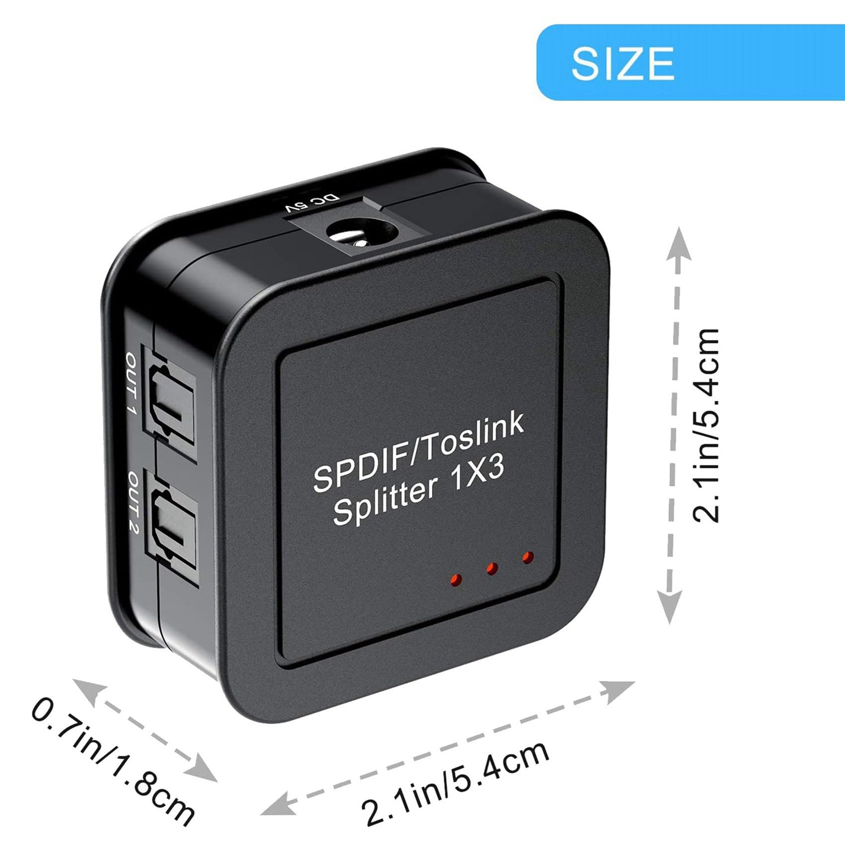 ISTOVO 10X Digital Optical Audio 1X3 Splitter, digitale SPDIF TOSLINK fibra ottica Audio Splitter, 1 in 3 Out