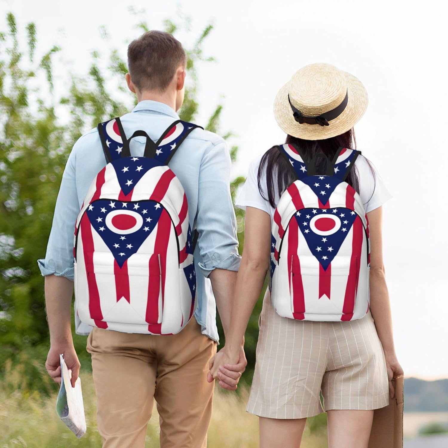 Ohio State Flag print Backpack Travel Backpacks for Women Men College Backpack Computer Bag for Travel