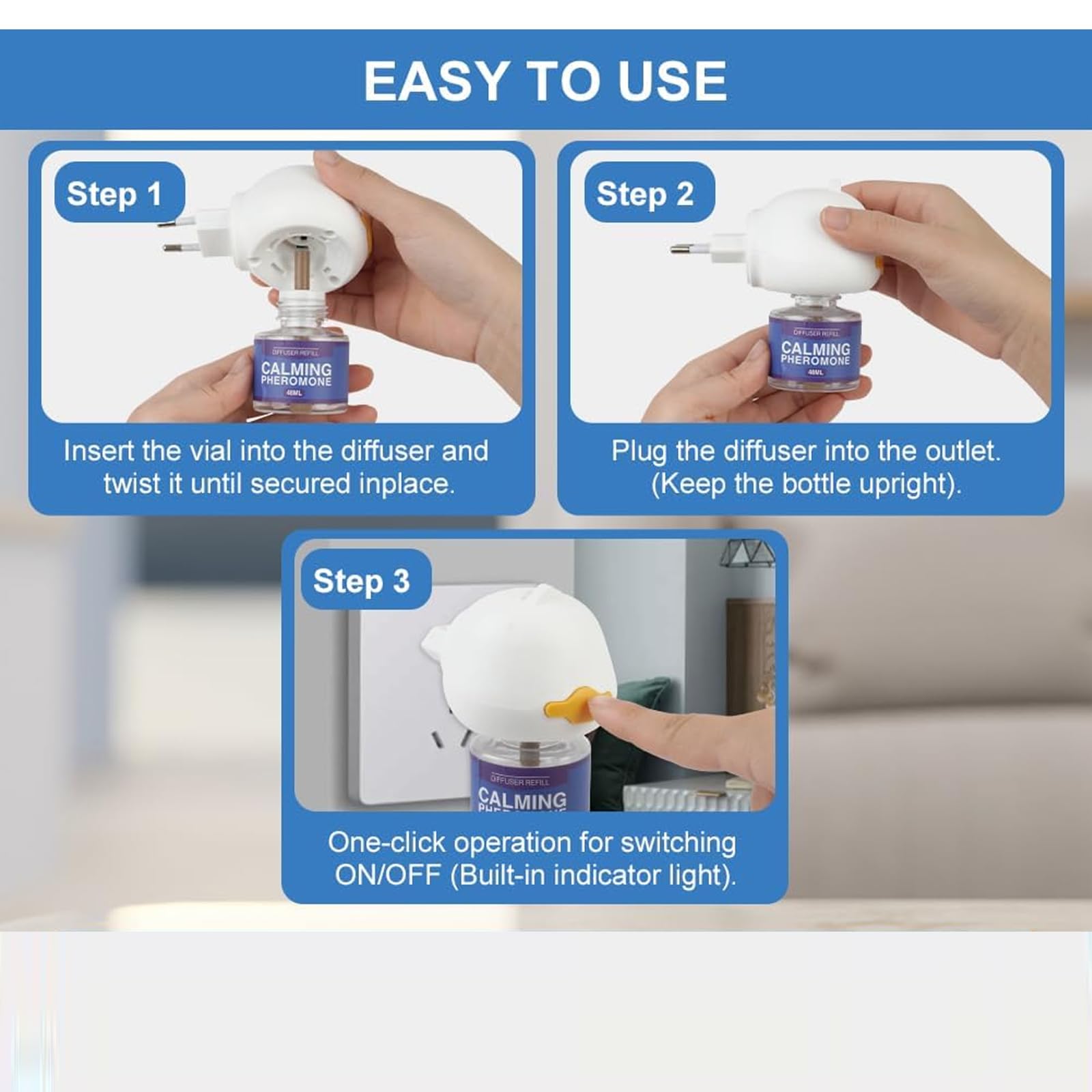 Petwellness Diffuseur Chat, Petwellness Diffuseur Chat Pour Arrêter De Faire Pipi Partout 6 En 1, Pet Wellness Diffuseur Pheromones Chat, Soulage Le Stress Anxieux,Réduit Les Bagarres (6 Bouteilles)