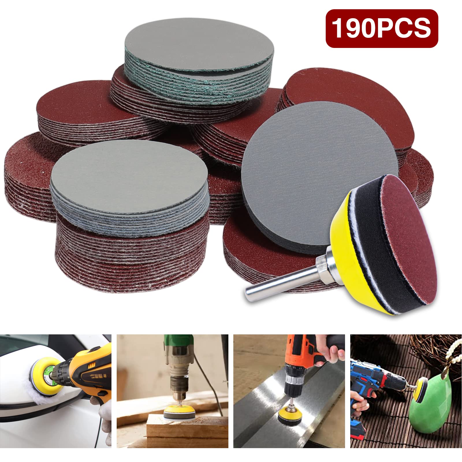 STEBRUAM 240 Disques De Ponçage 50mm – Lot Abrasifs 2 Pouces Grain 60 à 3000, Idéal Bois, Métal, Auto & Meubles