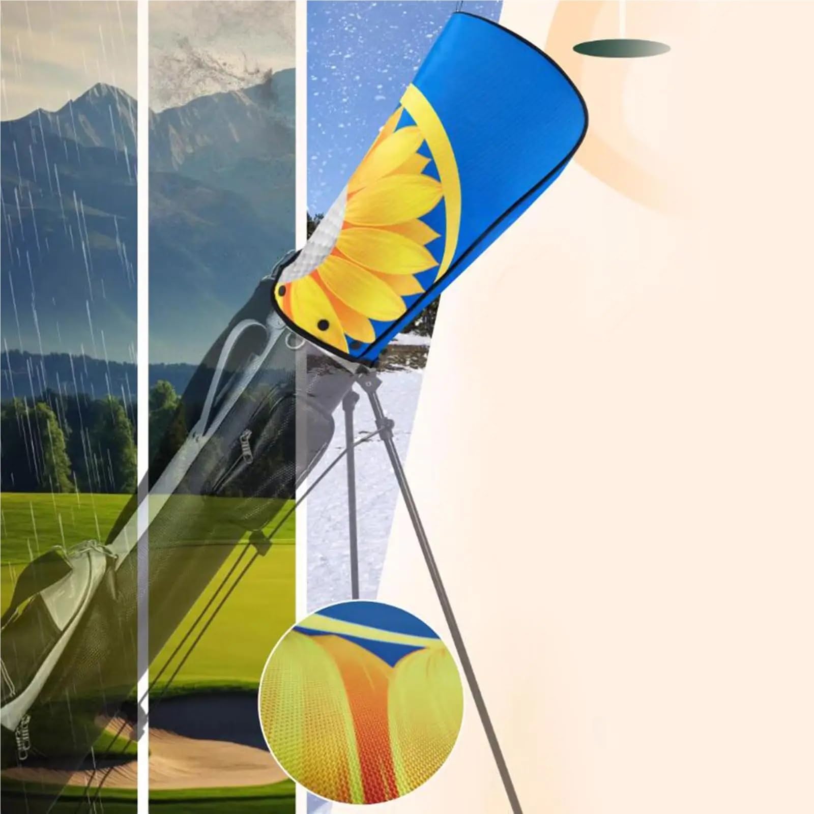 Abdeckung Golfbag Golf-Standbag, Regenschutz, Kapuze, faltbar, Club-Schutzhülle for Platz, Reisen, Driving Range