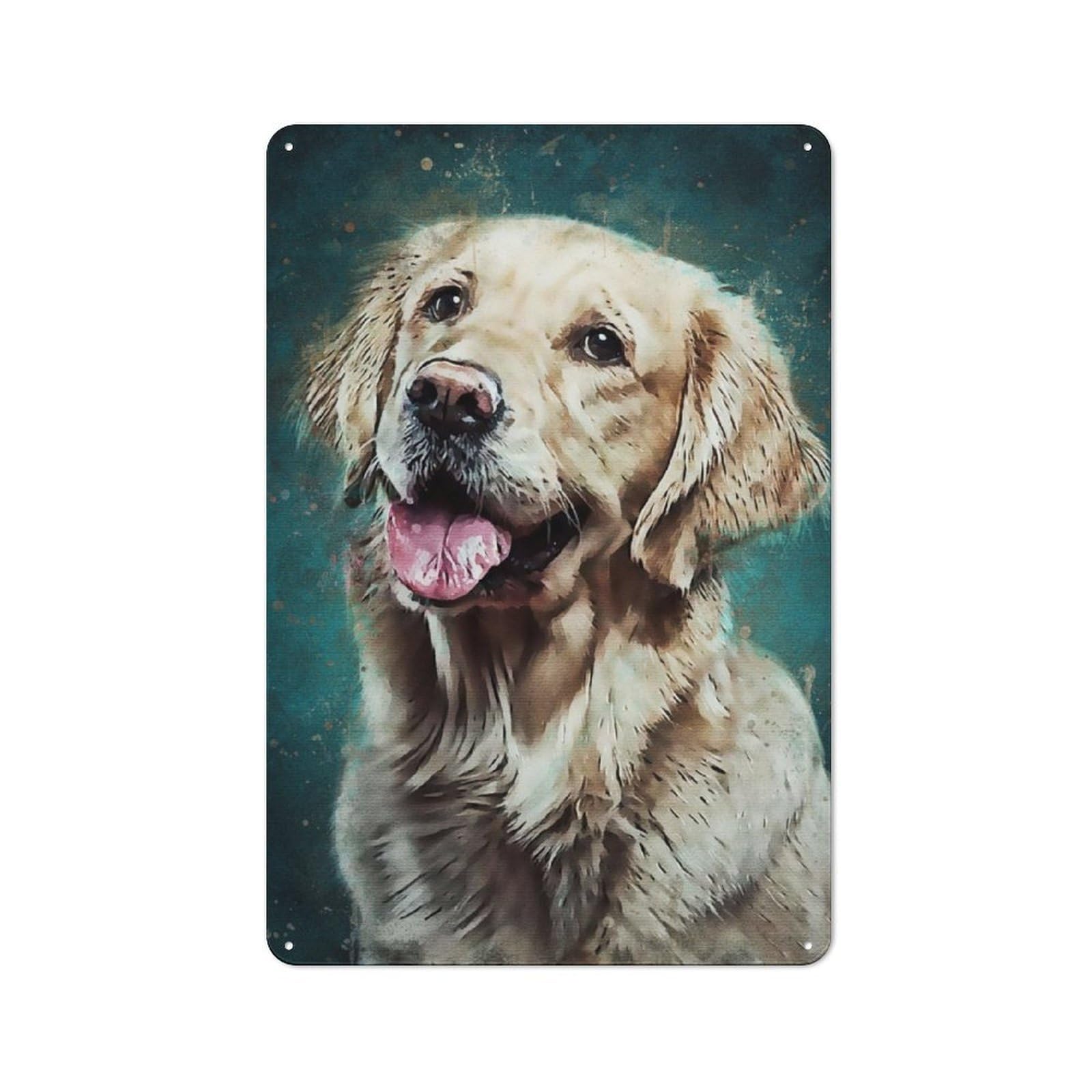 Junmoney Splatter Dog New Printed Metal Sign 30X20cm For Guest Room Or Hallway, Suited To Home Decor Collectors