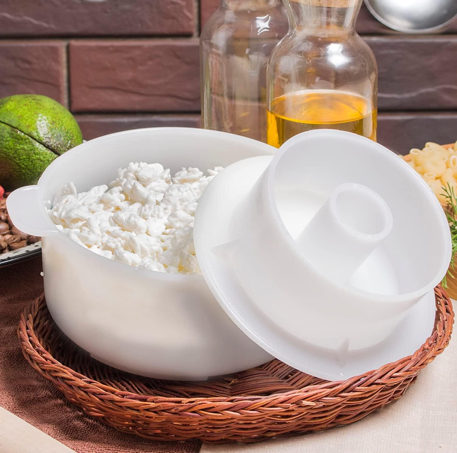 Gouda Hard Cheese making Mold Large For Press Cow Goat Milk Cheesemaking Cow Goat Milk Cheese making kits and supplies Cheese kitchen Tools