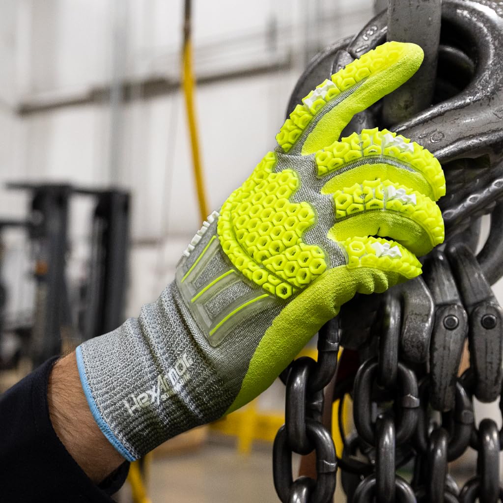 HexArmor Helix 3014IMP Gants de sécurité avec paume revêtue de nitrile résistant aux coupures, résistants aux coupures, pour écran tactile antichoc, taille M