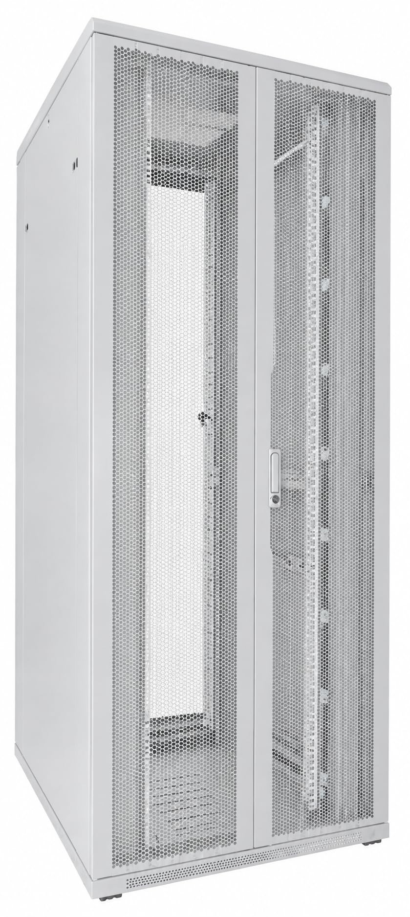 Biała listwa serwerowa 42U z podwójnie perforowanymi przednimi i tylnymi drzwiami 800x1000x2000mm (DxGxH) - Biała