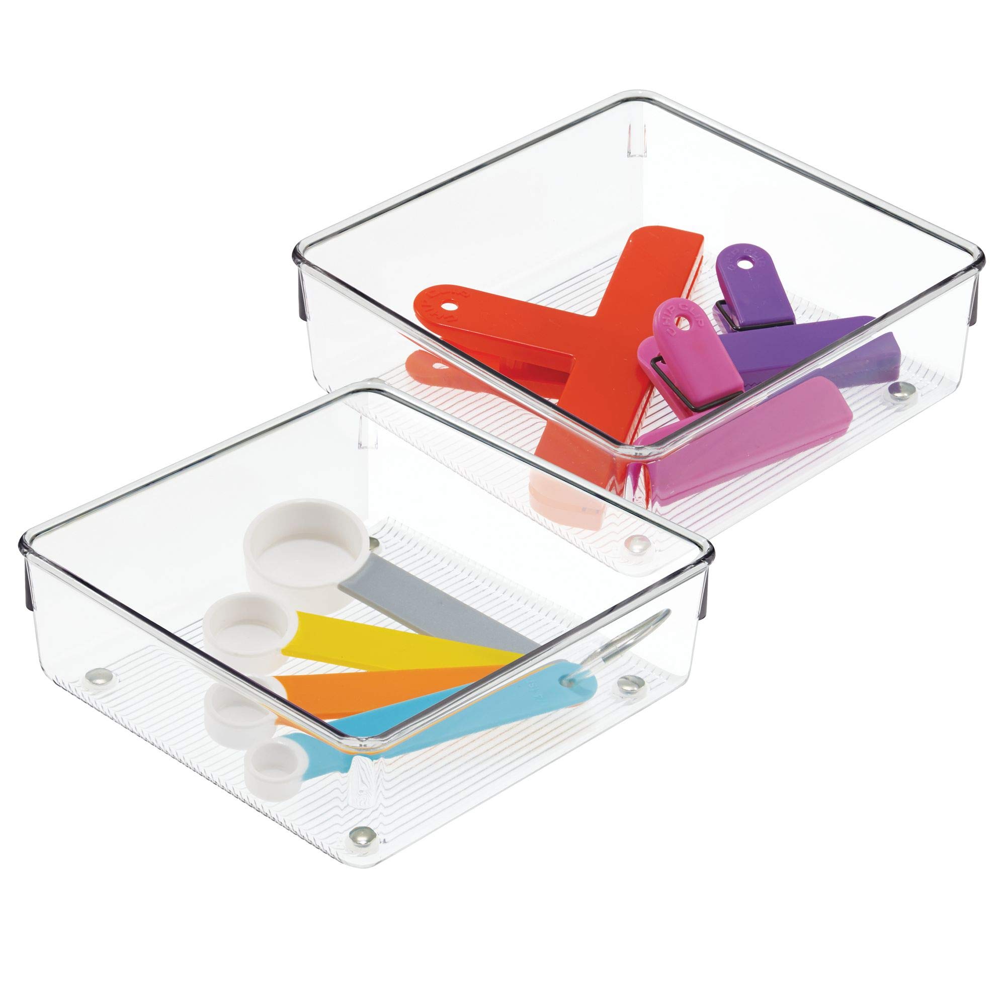 InterDesignIdesign 52630M2 Kitchen Drawer Organizer For Silverware Linus, Large, 2 Count