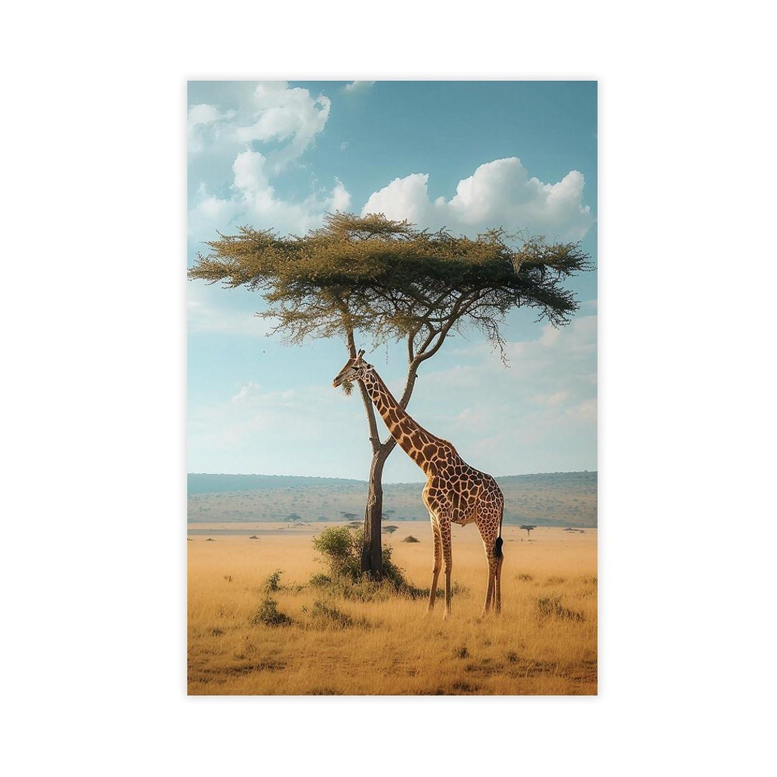 Bareronor Giraffe Safari Canvas Poster Bedroom Decor Landscape Office Room Decor Gift 20" L X 30" W