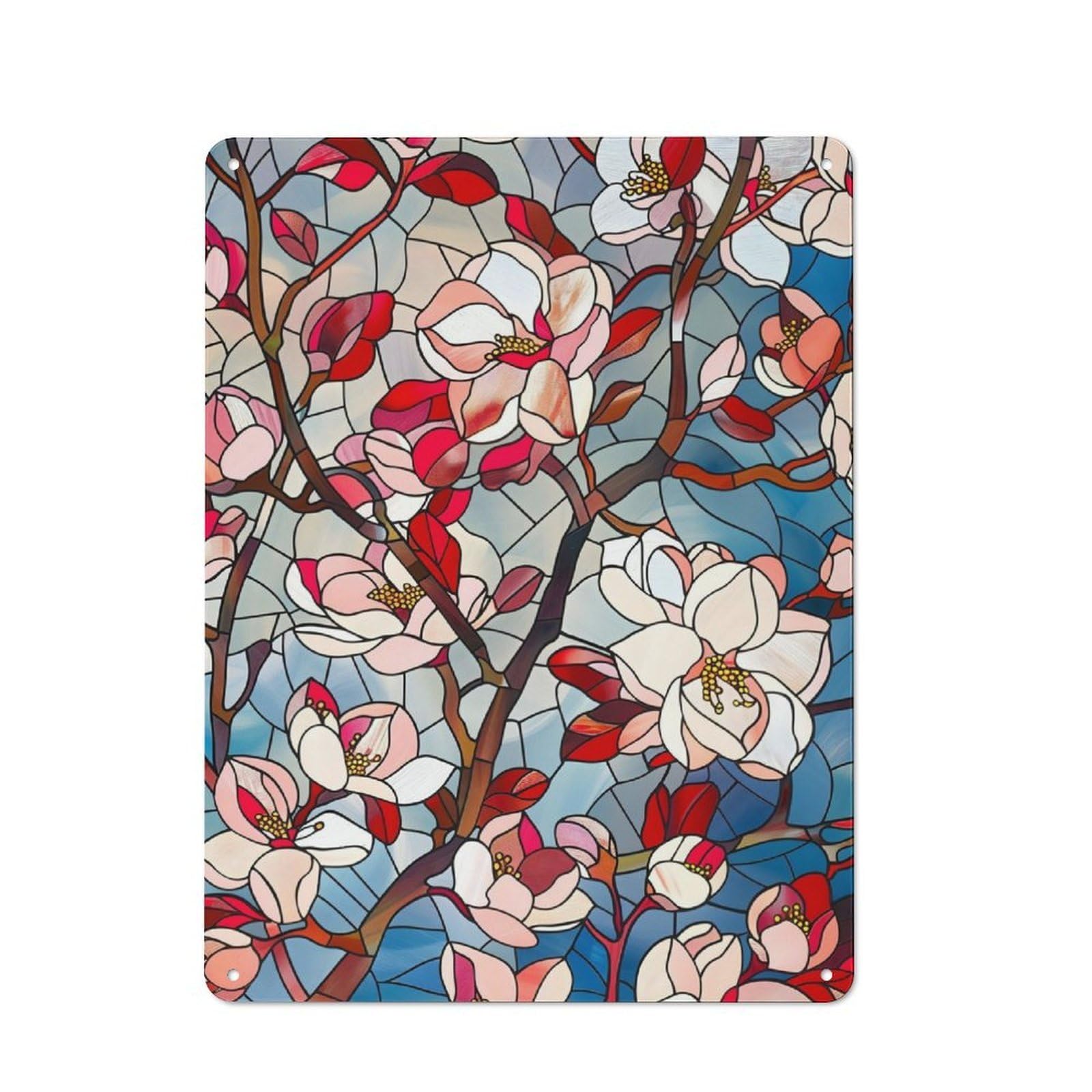 Junmoney Spring Cherry Blossoms Vintage Tin Wall Plaque 40X30cm For Workshop Wall, A Decorative Christmas Gift For Makers And Diy Enthusiasts