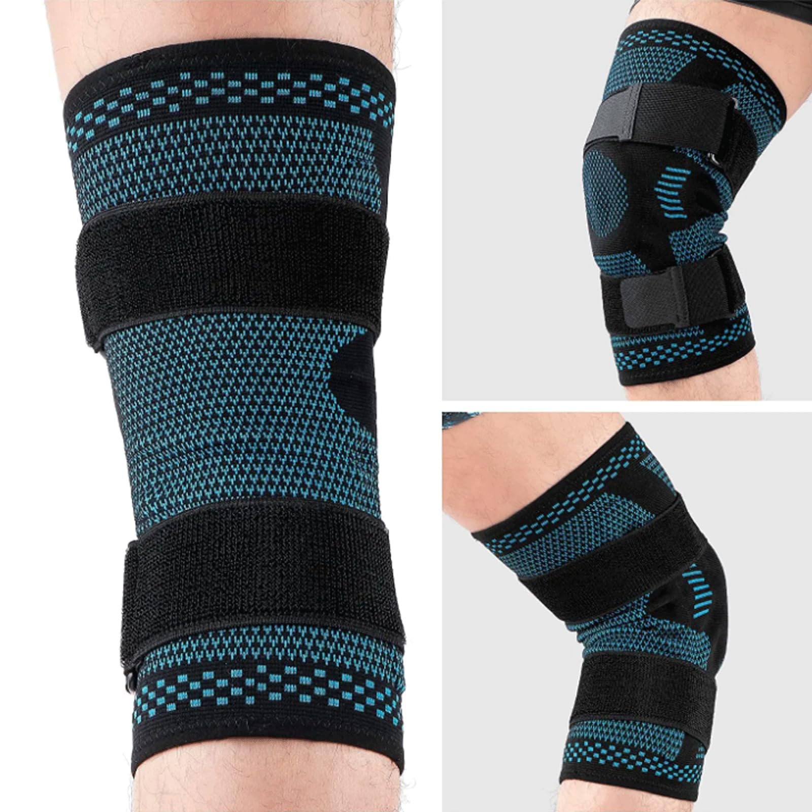 Ginocchiere Sportive per Dolore al Ginocchio Recupero da lesioni da Strappo al menisco con stabilizzatori Laterali Manicotto di Compressione per Supporto Ginocchio in Gel rotuleo Ginocchiera
