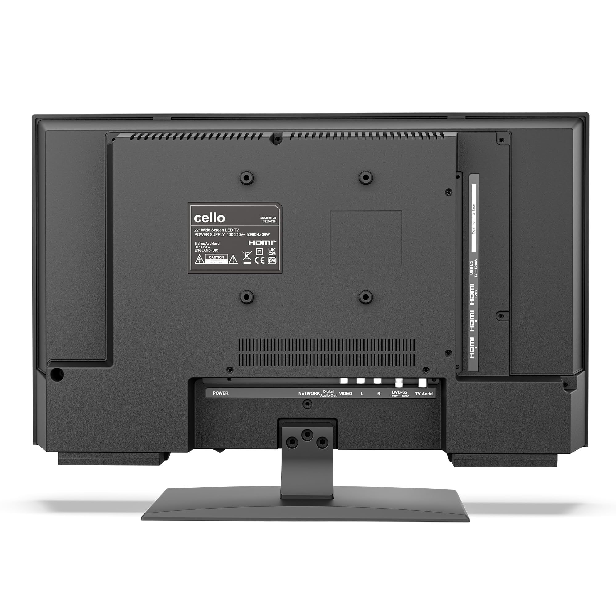 Cello C2226TZH 22" Smart TV LED sin Marco con Tizen OS de Samsung, Gaming Hub, Altavoces Pitch, Ideal para Cocina y Dormitorio