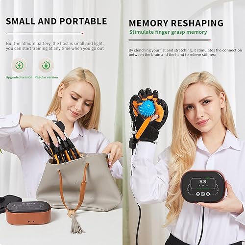 Miniatura 3 de Rehabilitation Robot Gloves Hemiplegia Stroke Hand Rehab Trainer Glove, Hand Dysfunction Training Device, Finger Orthosis for Finger Cramps Fingers