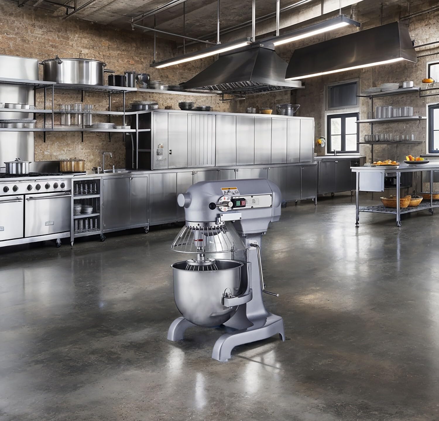 METRO Professional Planetenrührmaschine GPM1010, Aluminiumguss/Edelstahl, 46 x 39 x 61 cm, 10 L, 3 Geschwindigkeiten, 550W-230V, silberfarben