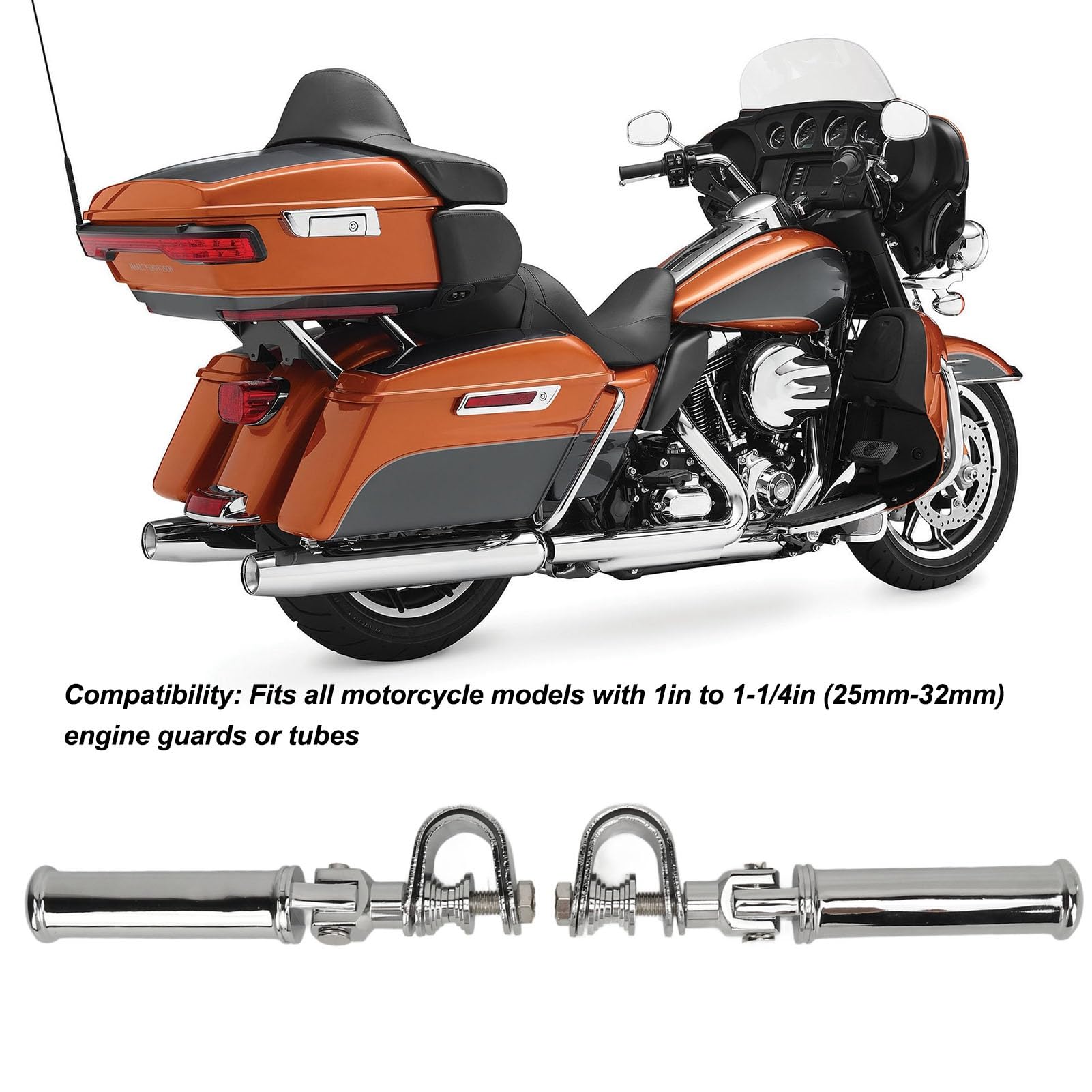 Kołki Motocyklowe, Uniwersalne Podnóżki od 25 Mm do 32 Mm do Osłon Silnika, Podnóżki ze Stopu Aluminium ze składaną konstrukcją dla Wygodnych Długich Przejażdżek na Rowerach Ulicznych i