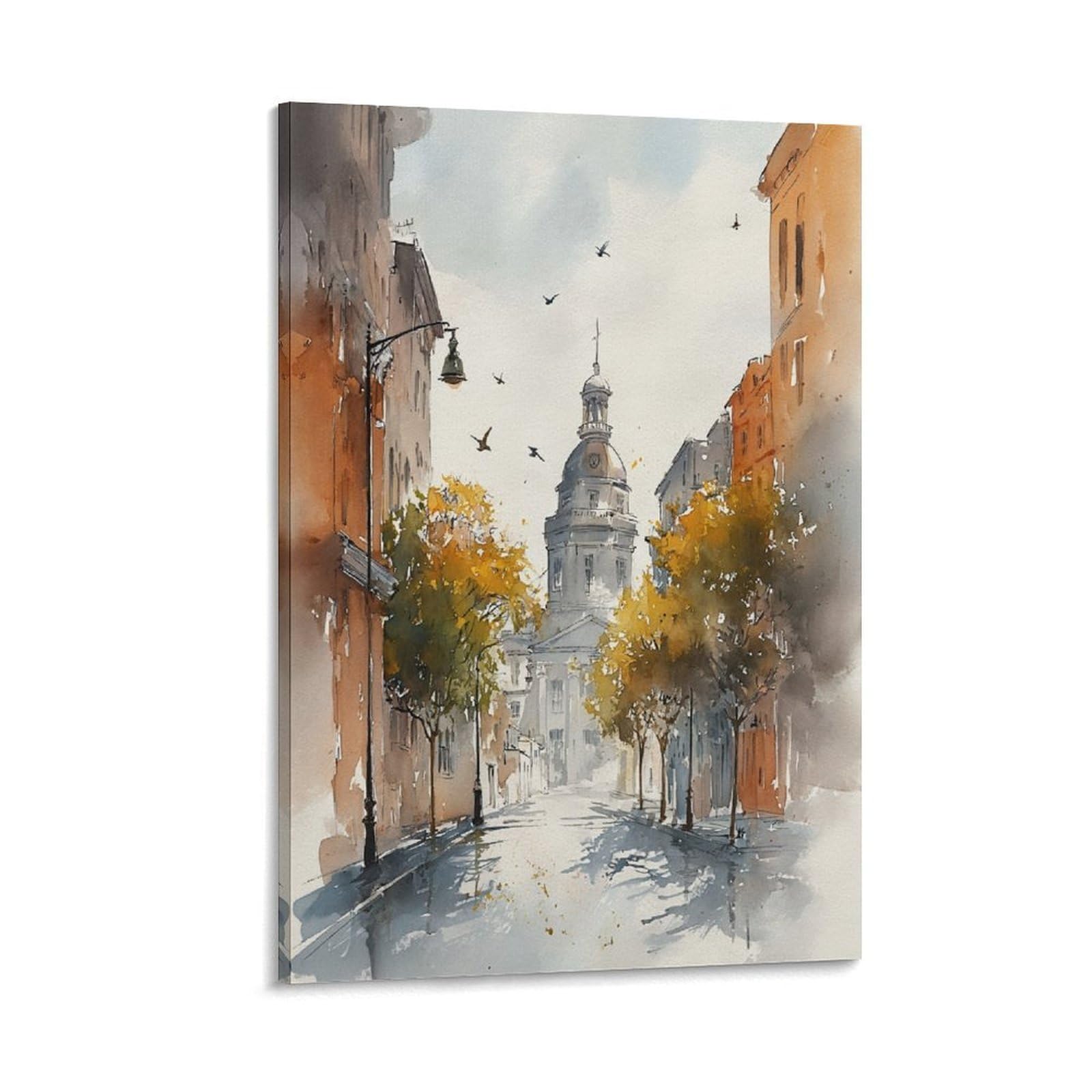 XWYMXZ New Orleans Louisiana 20x30inch(50x75cm) Vintage Travel Poster Watercolor Canvas Art