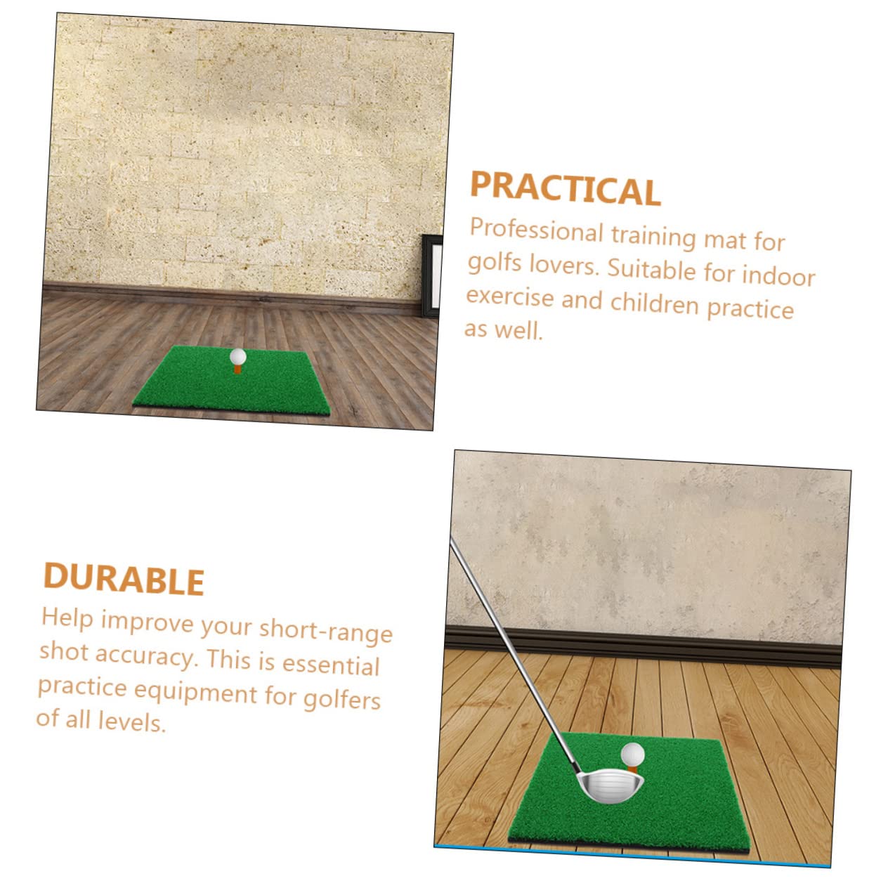 Mipcase Golfs Training Aid: Realistic Golfs Turf Practice Mat 30x30cm for Golfing Practice