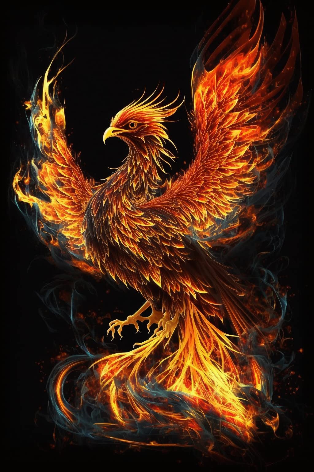 Fire Phoenix Diamond Painting Kits - Rebirth of Nirvana 5D Full Round Diamond Cross Stitch Kits for Adult Beginners, for Wall Decor & Living Room