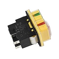 Vista 2 de HQRP Interruptor electromagnético de encendido y apagado de 4 pines compatible con KEDU KJD17B, interruptor de arranque de herramienta eléctrica