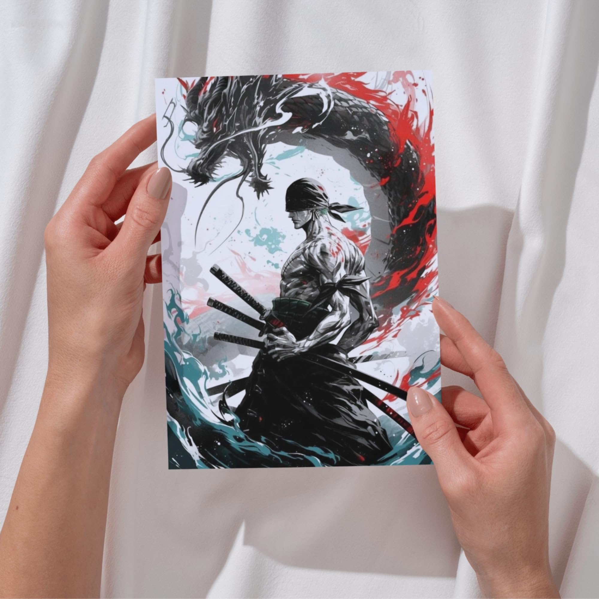Samurai Wall Posters - Red Sun & Dragon Art -6 Samurai Wall Posters - Red Sun & Dragon Art -6