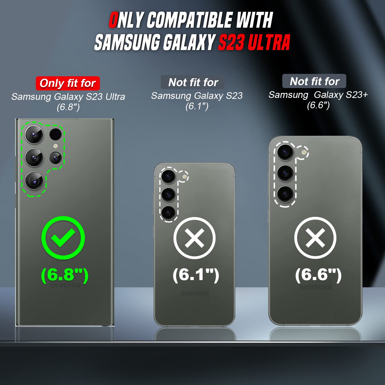 LeYi Etui do Samsung Galaxy S23 Ultra, etui ochronne na aparat [Slidable] Odporny na wstrząsy Wojskowy Magnetyczny Pierścień Uchwyt TPU Silikonowe etui Czarne