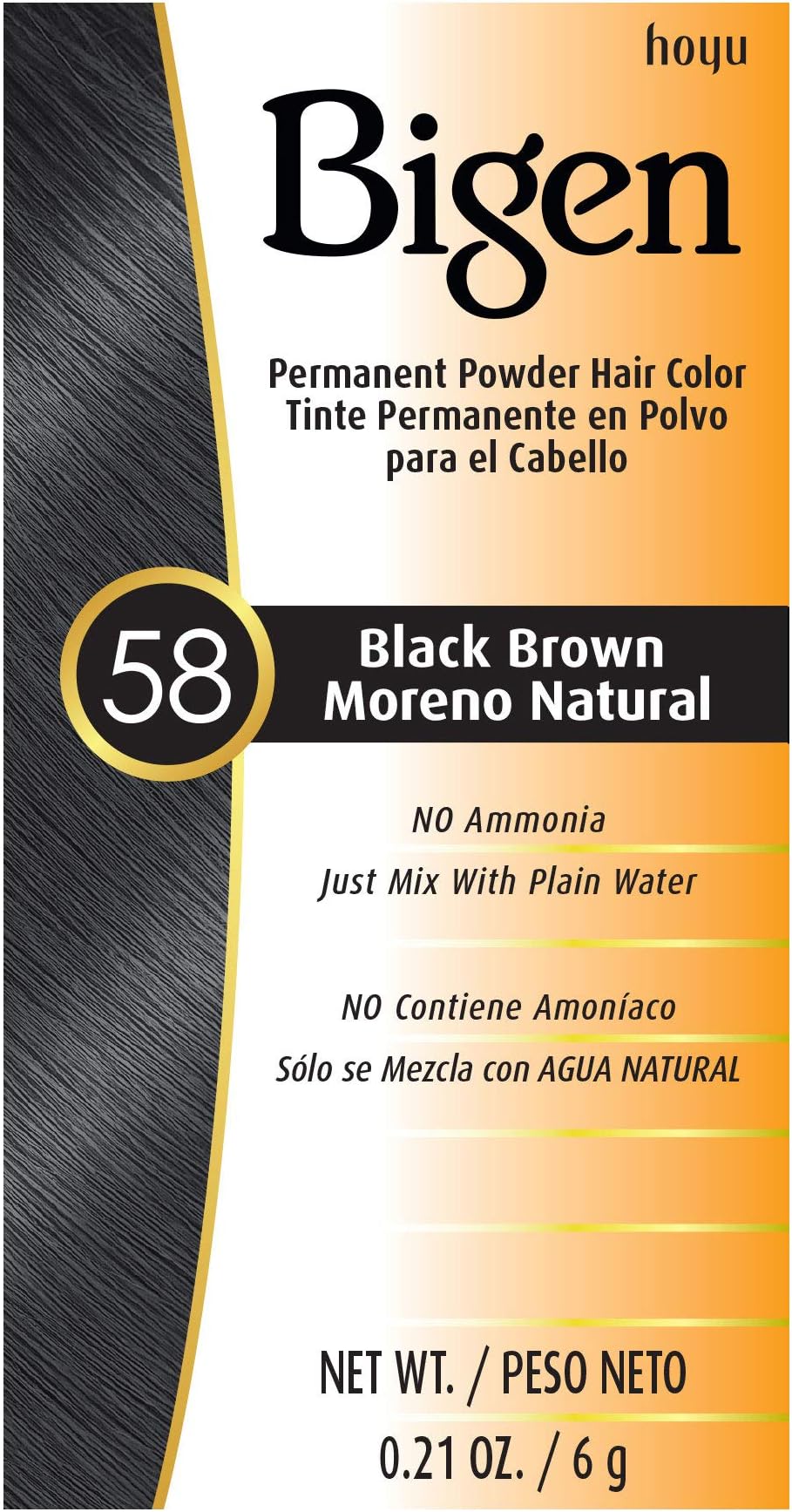 - #58 Black Brown Bigen Permanent Powder - 12 Pack