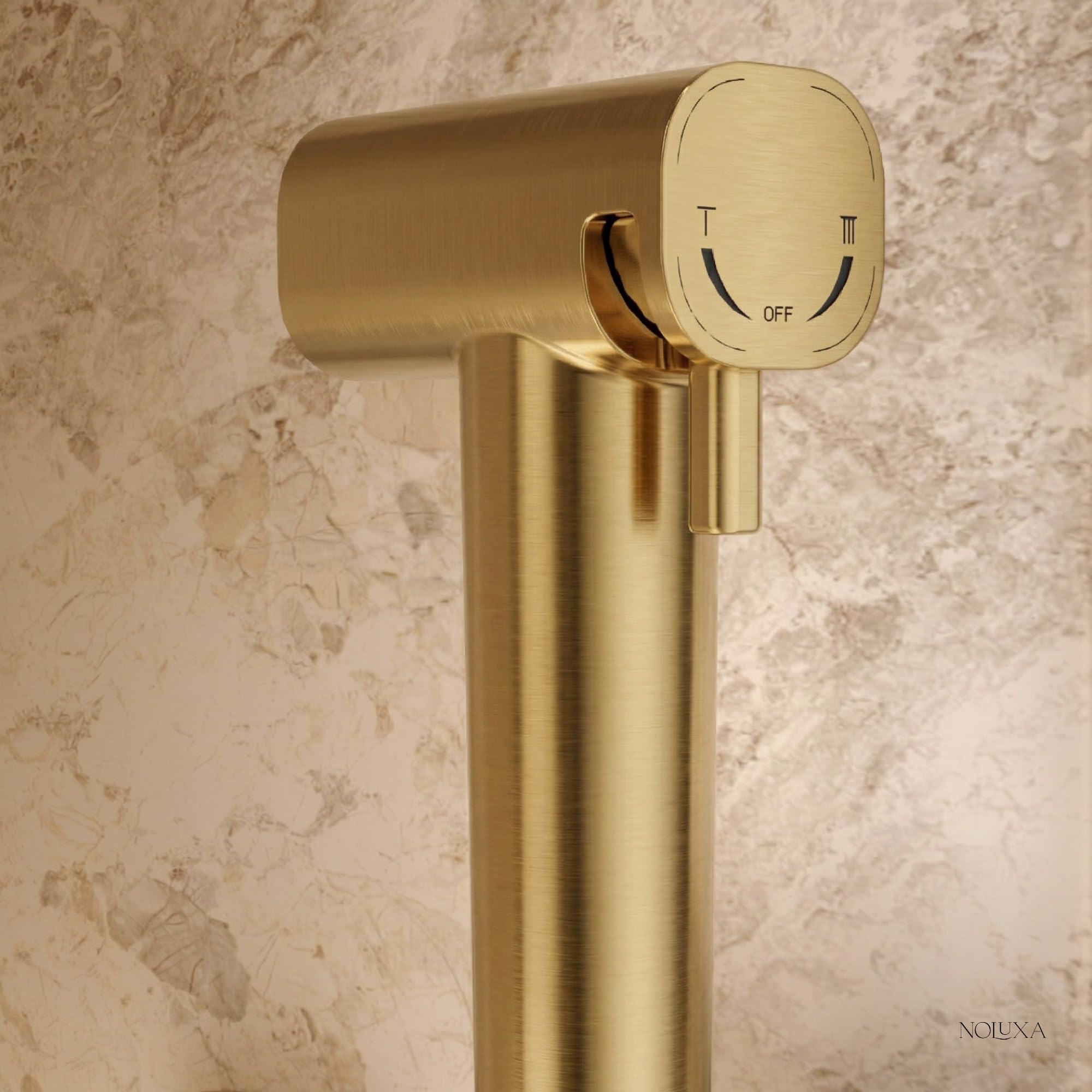 IMEX - Douche Bidet Eau Froide et Chaude Couleur Doré | Robinet Bidet Encastré pour WC Or Brossé | Douche Hygiénique Monocommande pour Toilettes | Robinetterie Substitut de Bidet | Série Toscane