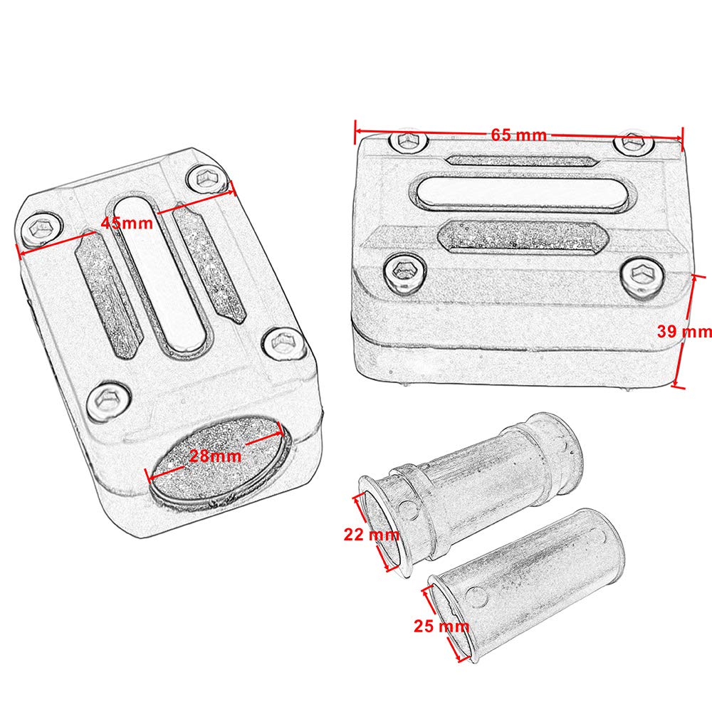 Blocchi paraurti moto, 22mm 25mm protezioni crash bar per NC700X, Africa Twin CRF1000L, 1290 Super Adventure, Tiger Explorer 1200, R1200GS, F800GS, Multistrada 950 (Blu)