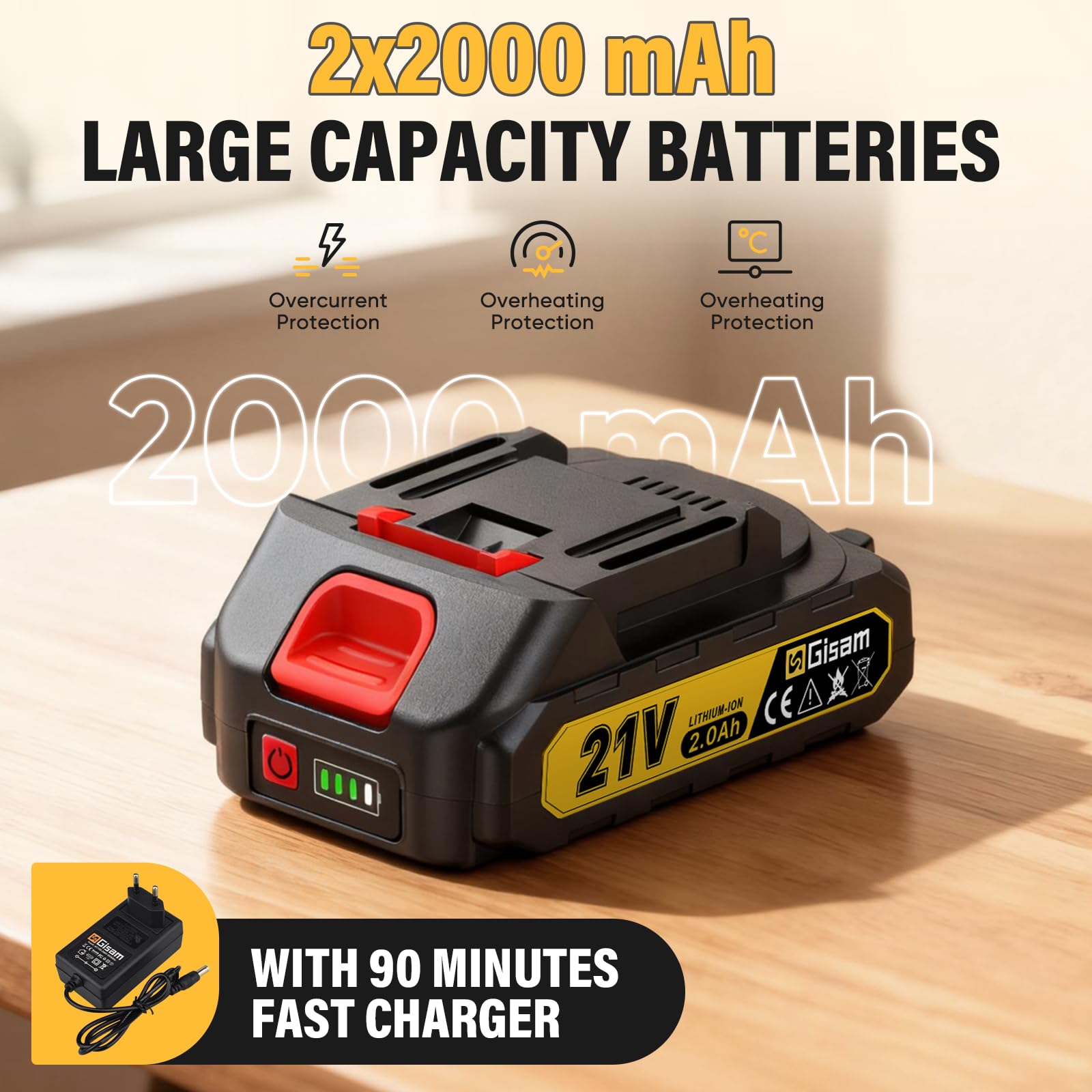 Pistolet à Cartouche sans Fil 4900N 6 Vitesses 2x2000mAh Lot 27 Accessoires Scellement Pro 310mL