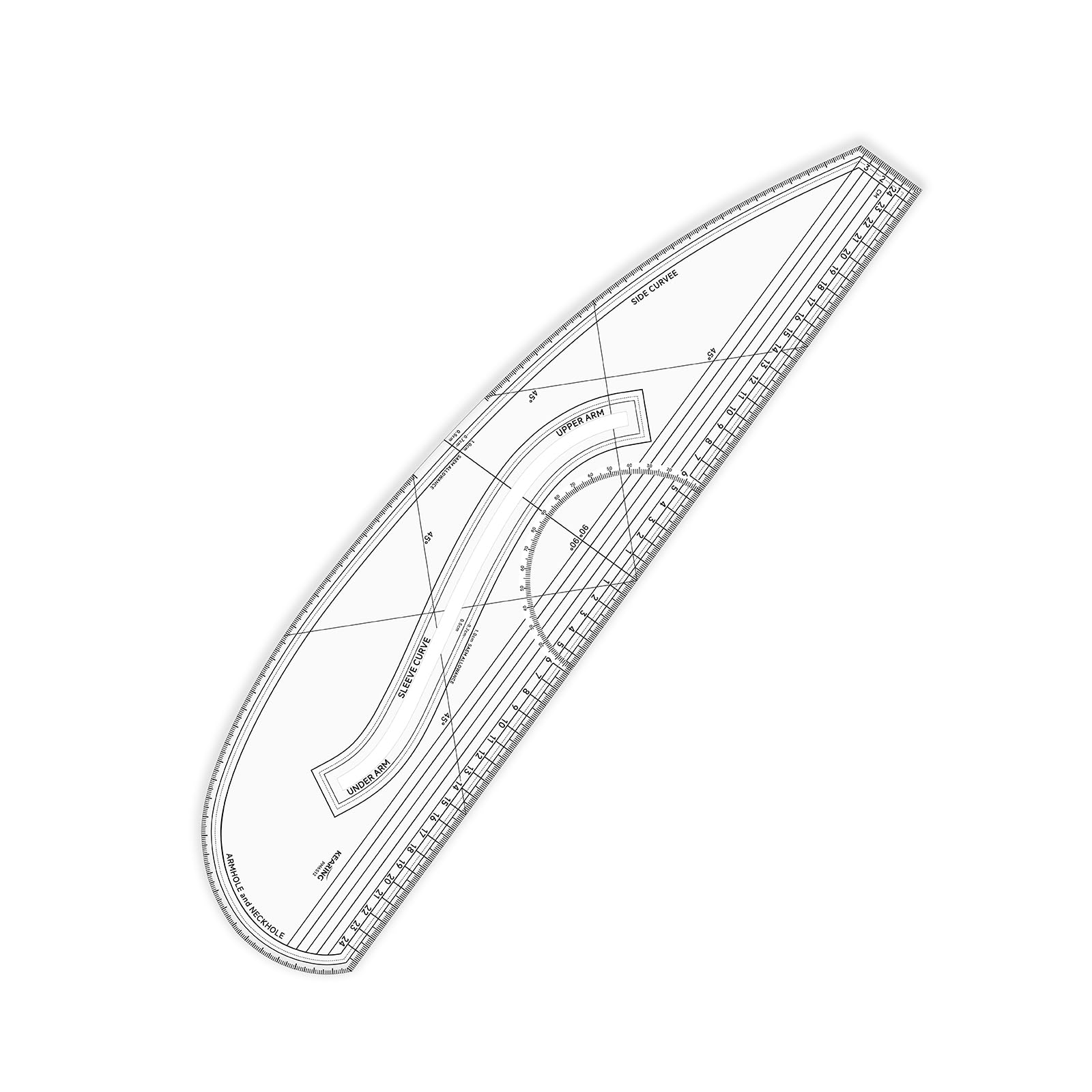 KEARING Muster - Lineal, Allzweck - Design - Lineal mit Seitenkurve