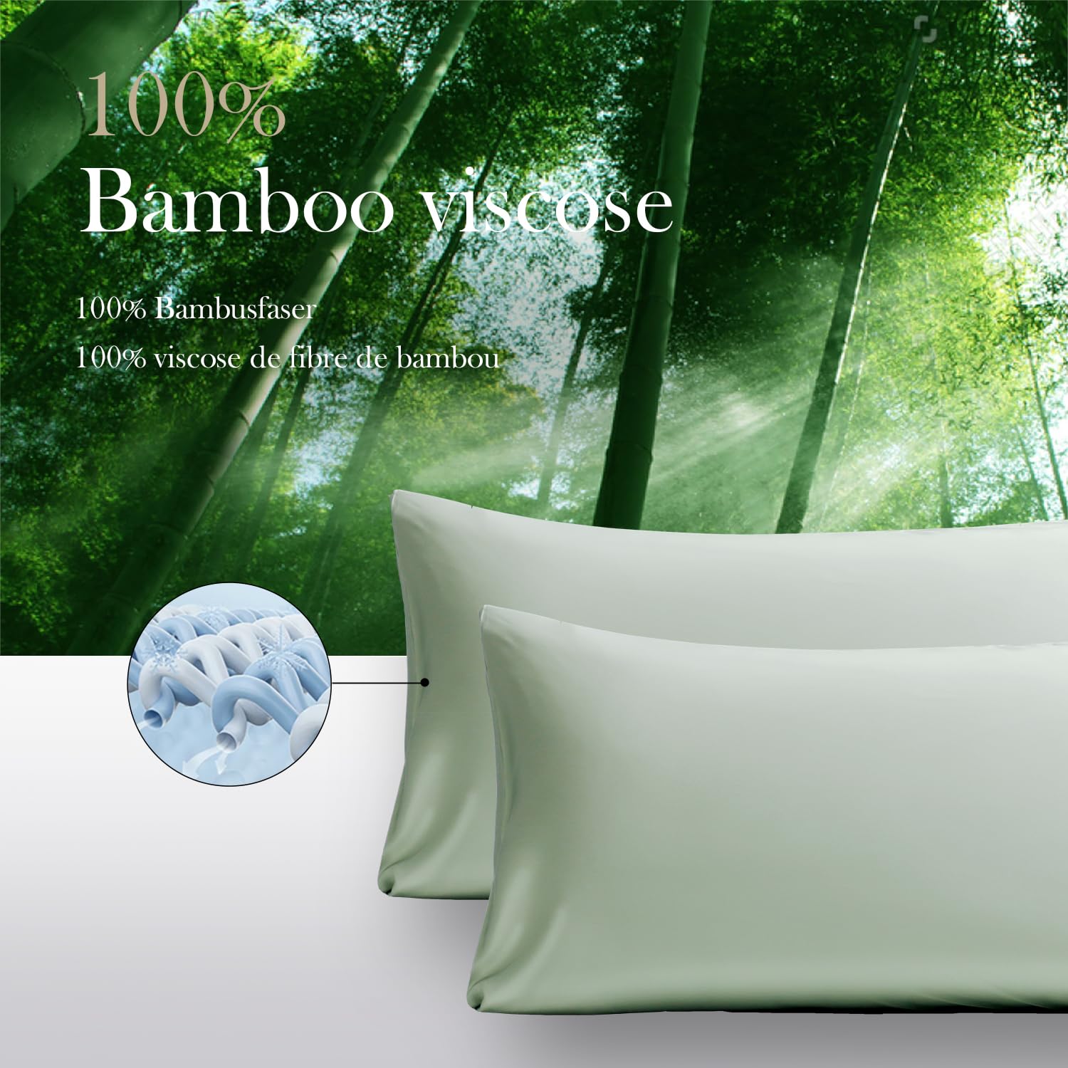 Simple&Opulence Bambus Kissenbezge, Standardgre, Kissenbezug mit  Umschlagverschluss, Hellgrn, 40x80 cm : Amazon.de: Kche, Haushalt & Wohnen