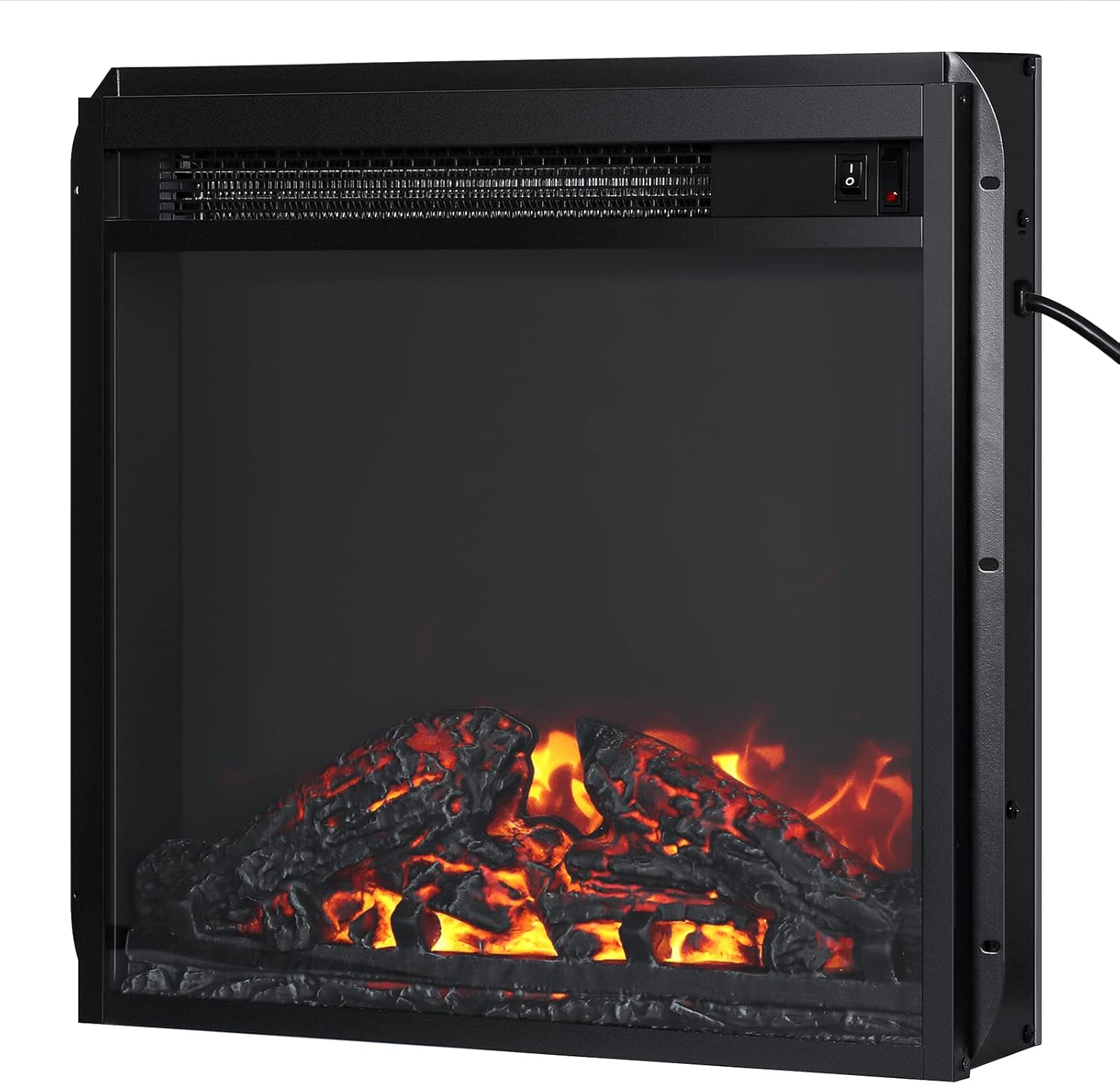 Hommpa 18 Inch Small Electric Fireplace Insert Black