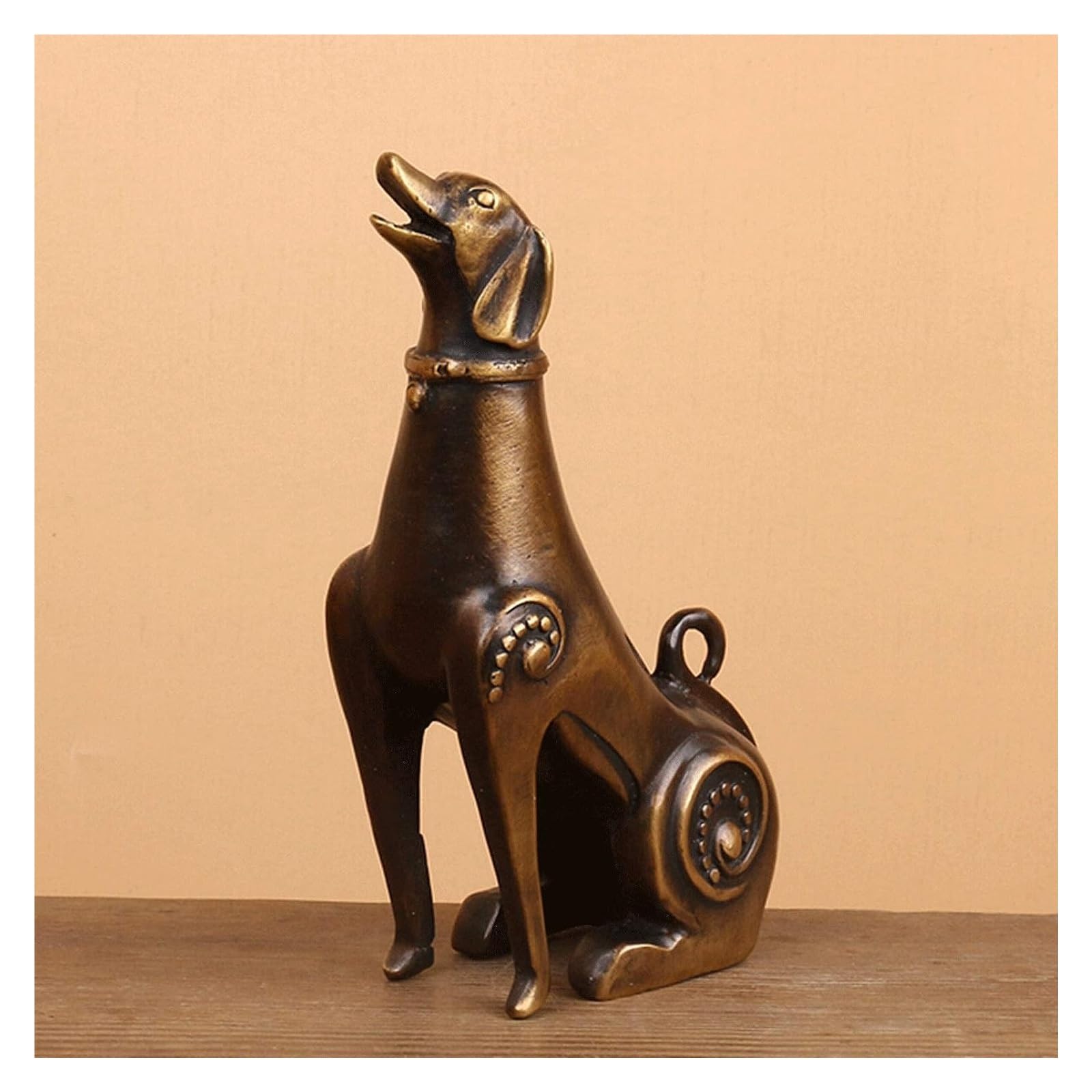Arredamento artistico con motivi animali Scultura da tavolo in ottone, statua di cane, ornamenti zodiacali, scultura, artigianato in metallo retrò, decorazioni for soggiorno, bancone, ufficio