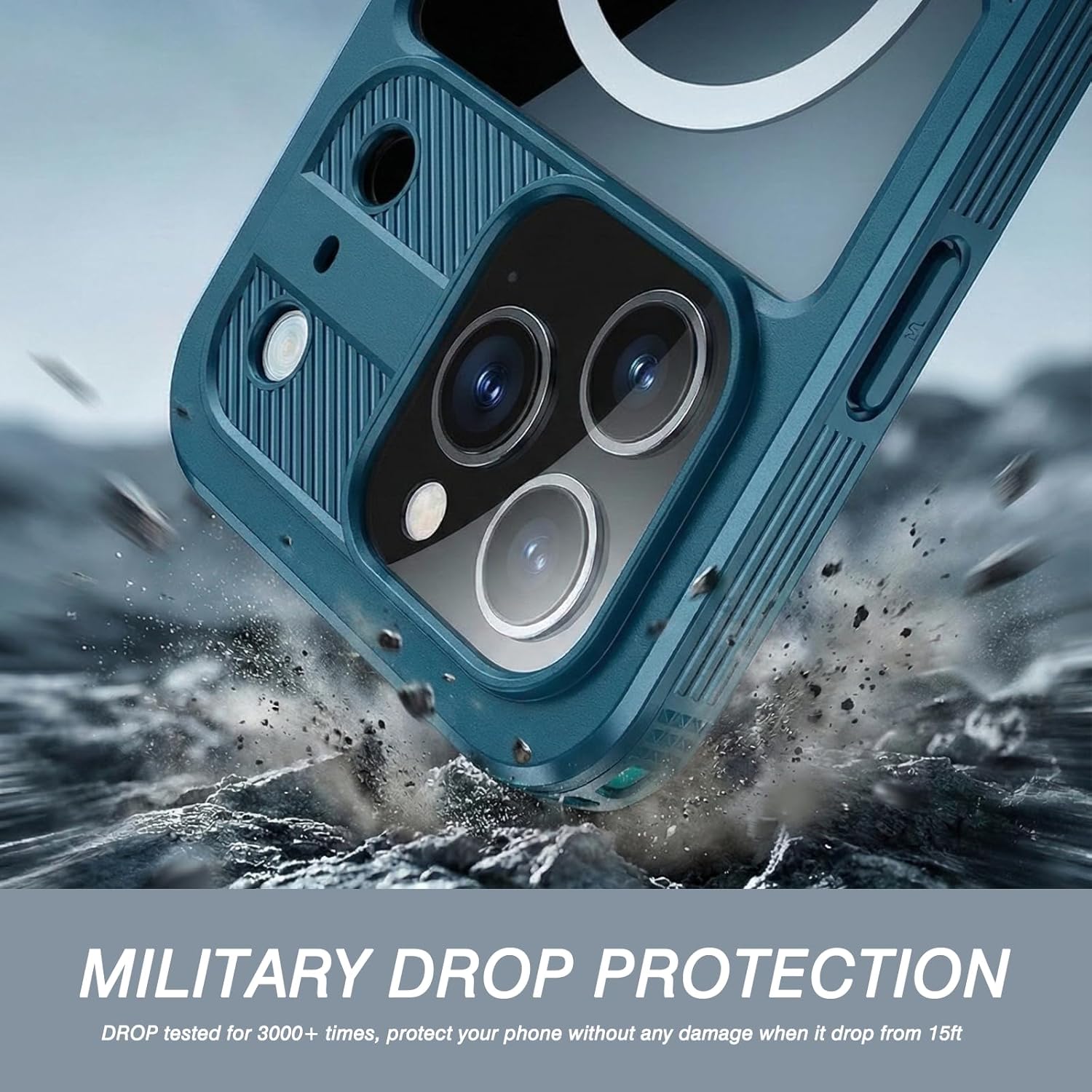 YOGRE for iPhone 17 Pro Max Case, IP68 Waterproof Case with Built-in Privacy Screen and Camera Protector, Full Body Heavy Duty Shockproof Dustproof for iPhone 17 Pro Max 6.9inch, Blue