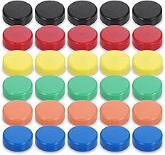 30Pcs Whiteboard Magnets, 20mm Dia Fridge Magnets, Colorful Round Magnet for Whiteboard, Strong Mini Magnet, Magnet for Fridge White Board Office Notice Board Refrigerator (6 Color)