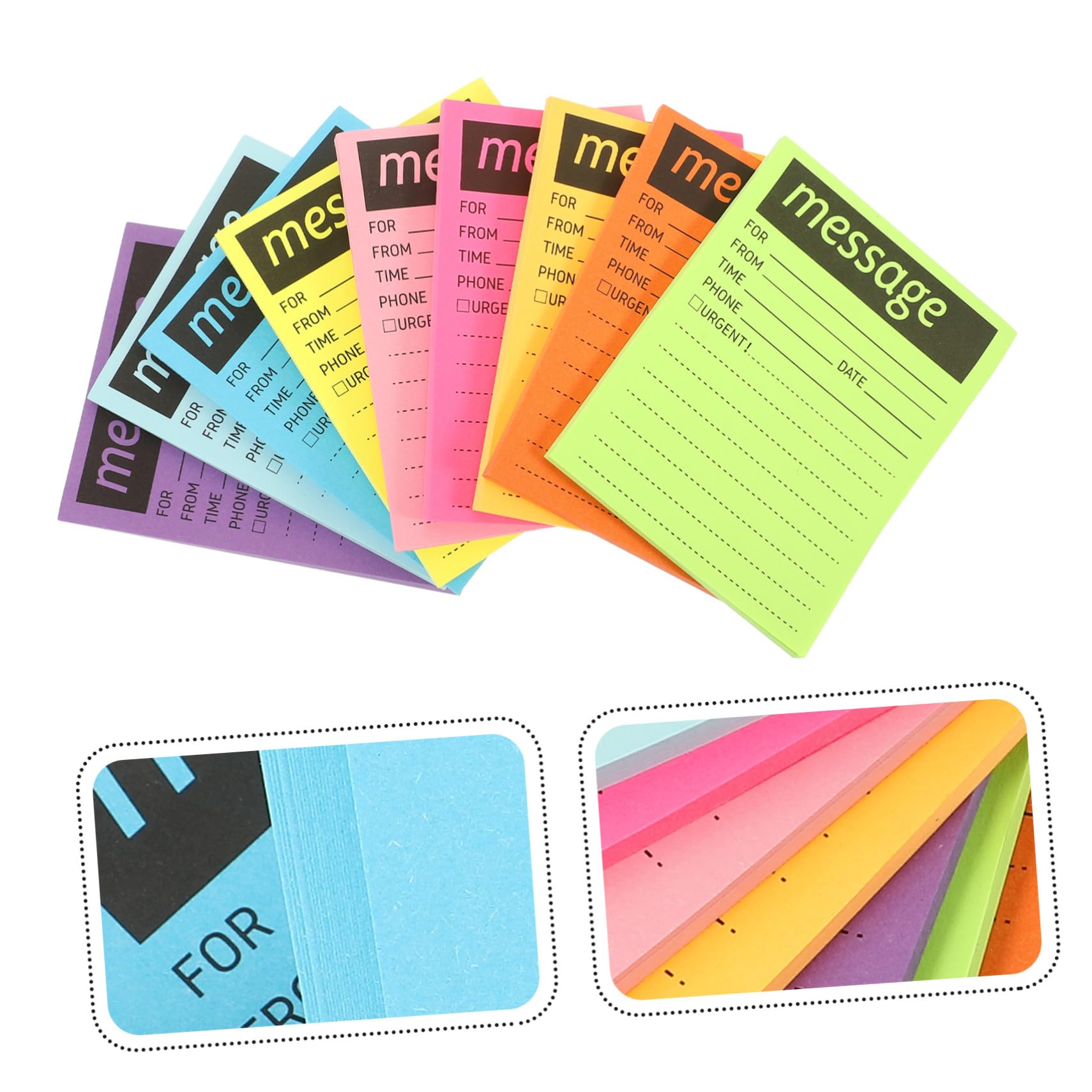 Angoily 5 Pezzi Blocco Note Memo Autoadesivo Colori Fluorescenti per Facile Usare e Portatile