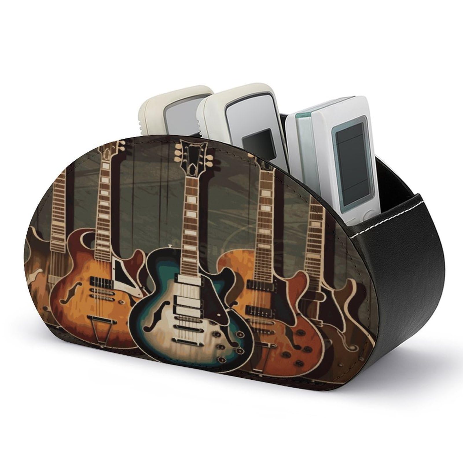 Btcowzrv Style Guitars Art Remote Control Holder With 5 Compartments